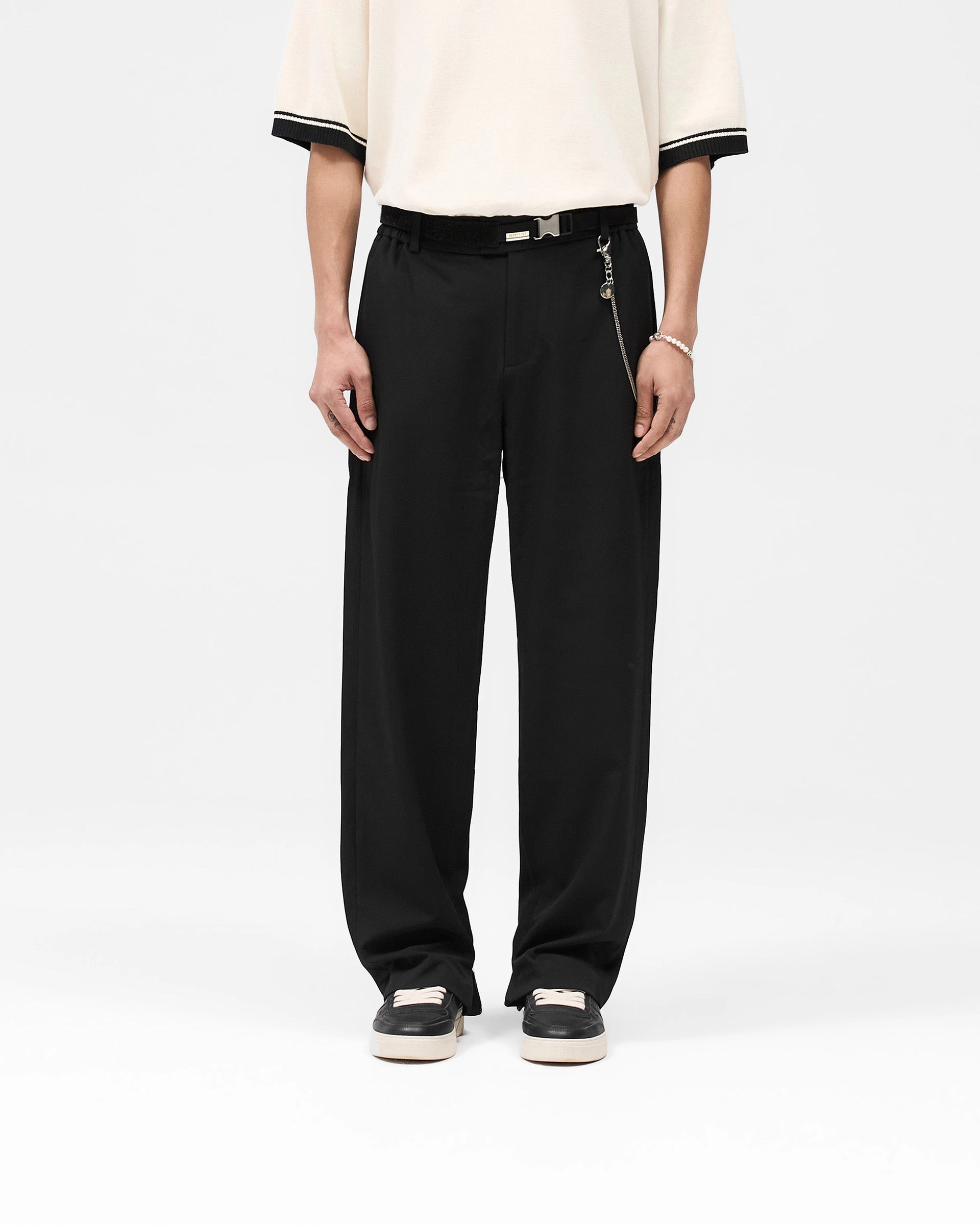 Core Pant - Jet Black Mid Rise Relaxed Lines