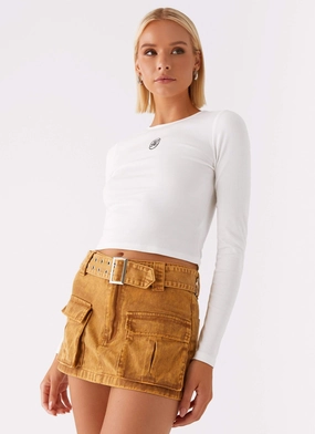 Burning Bridges Mini Skirt - Brown Subtle Mood Tear Resistant