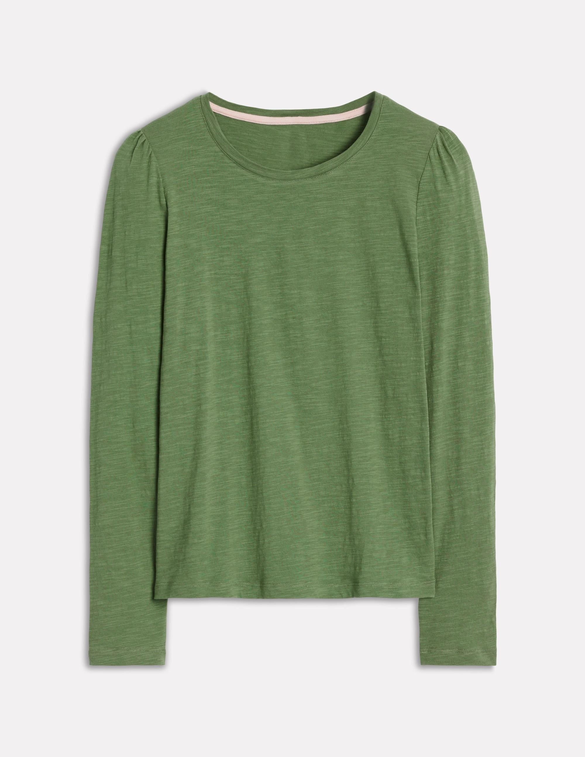 VentilatedMesh Cotton Crew Long Sleeve Top-Safari Green