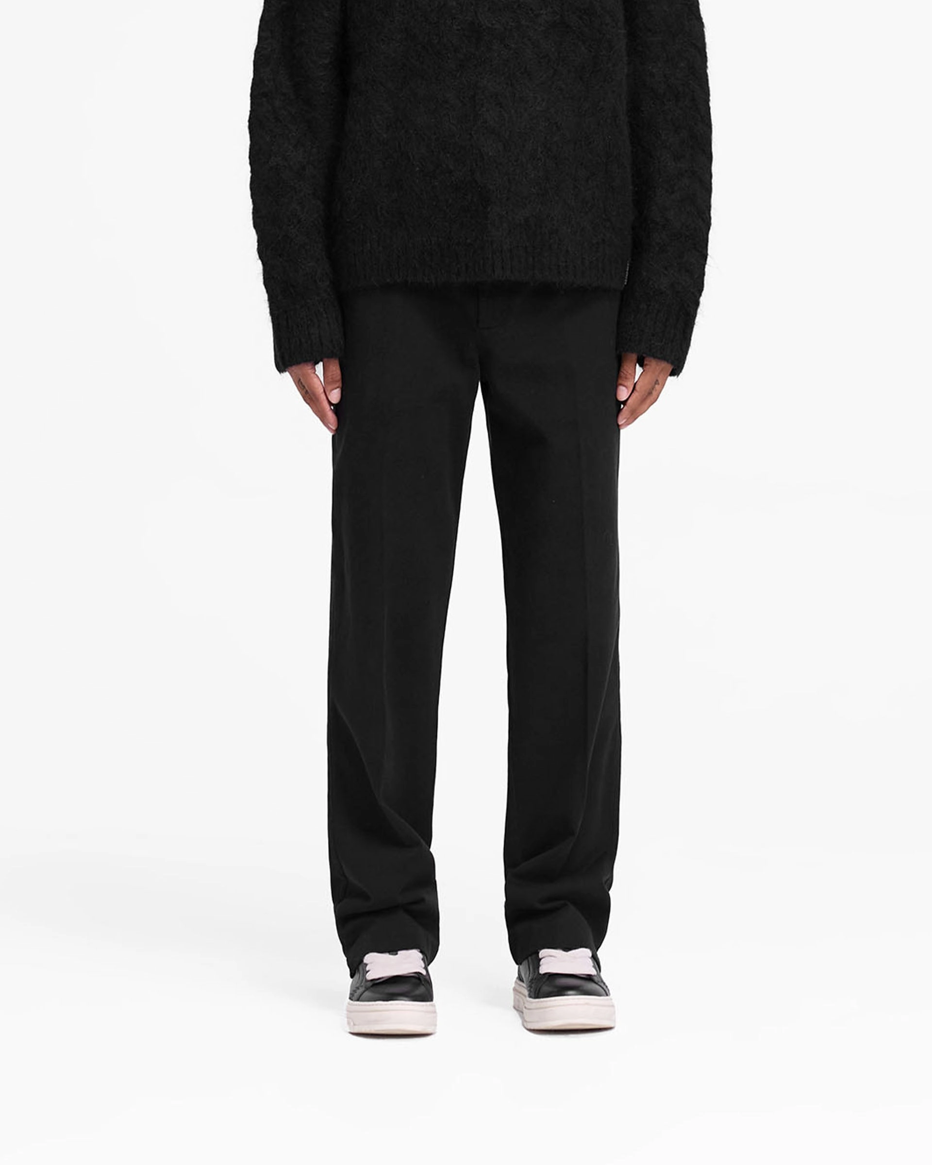 SoftCottonBlend Hip Friendly Pockets Cotton Pant - Black