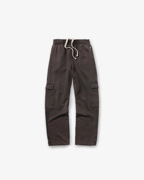 Sleek Cut Detachable belt Initial Cargo Sweatpants - Coffee