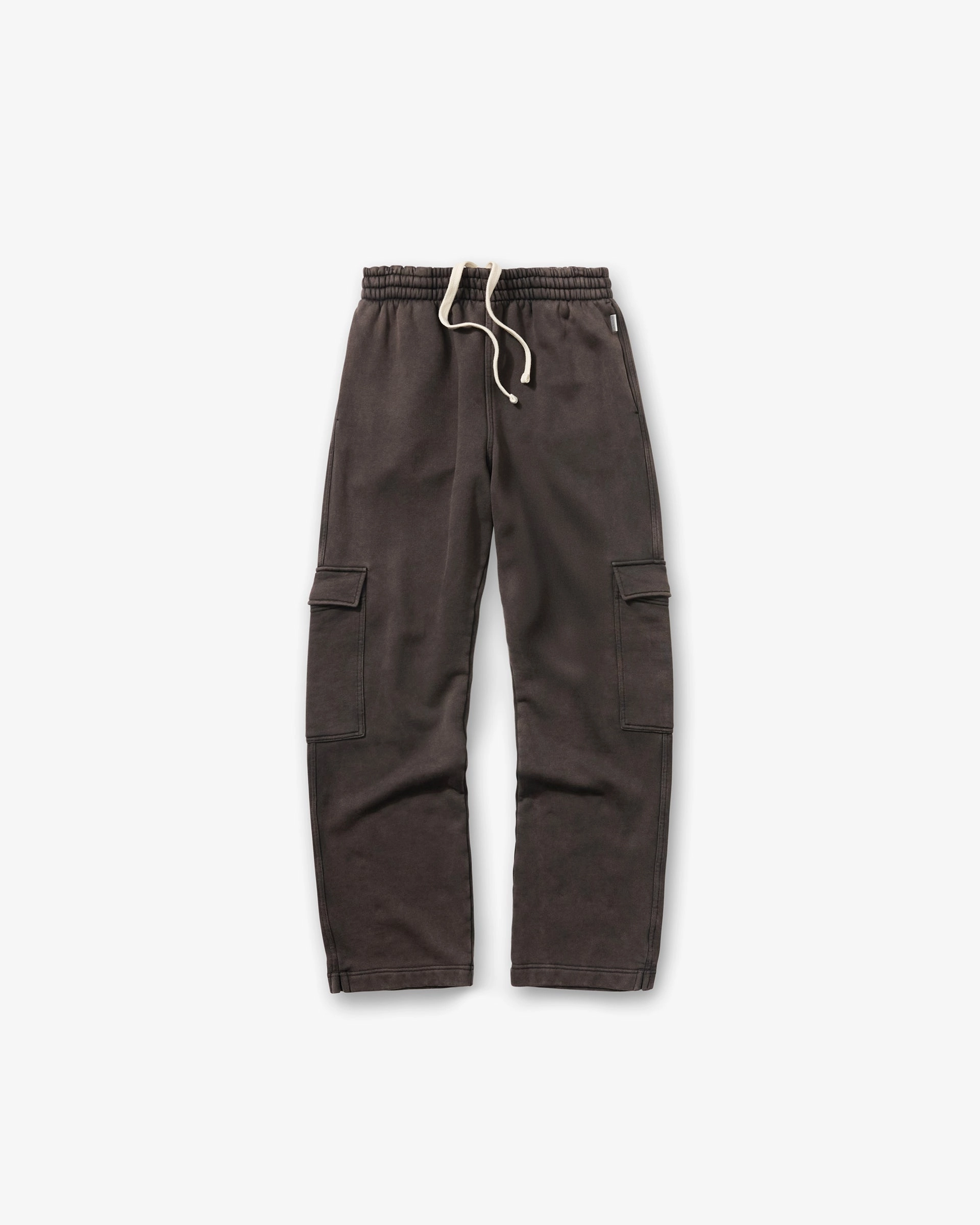 Sleek Cut Detachable belt Initial Cargo Sweatpants - Coffee