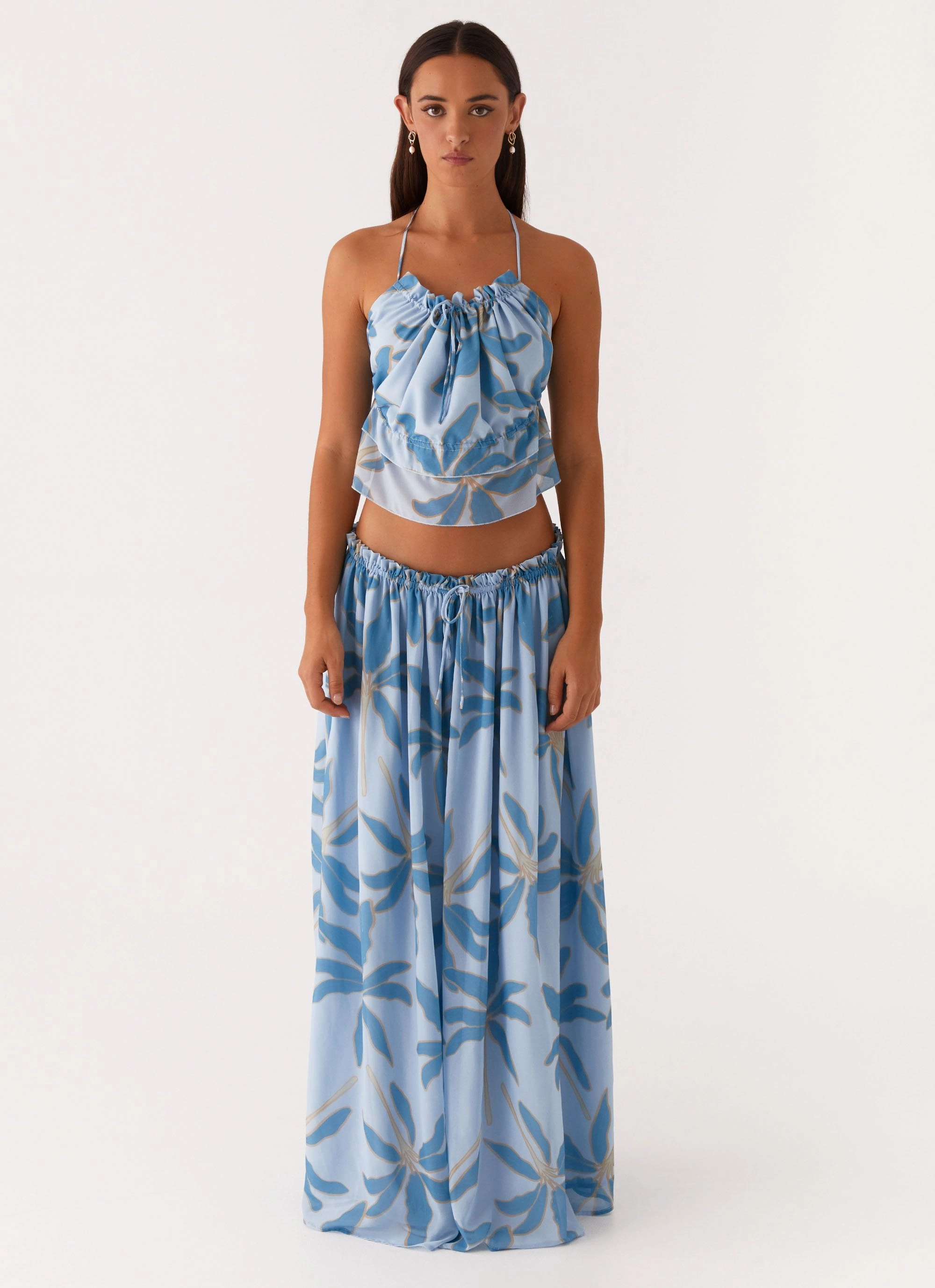 Zaya Maxi Skirt - Opulent Blue Low Maintenance Fabric Seasonal Must Have