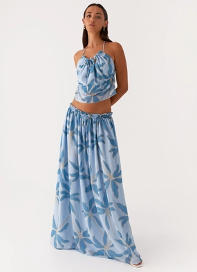 gentle style Zaya Maxi Skirt - Opulent Blue