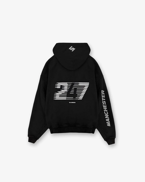 Leather Accents 247?Manchester Hoodie - Black
