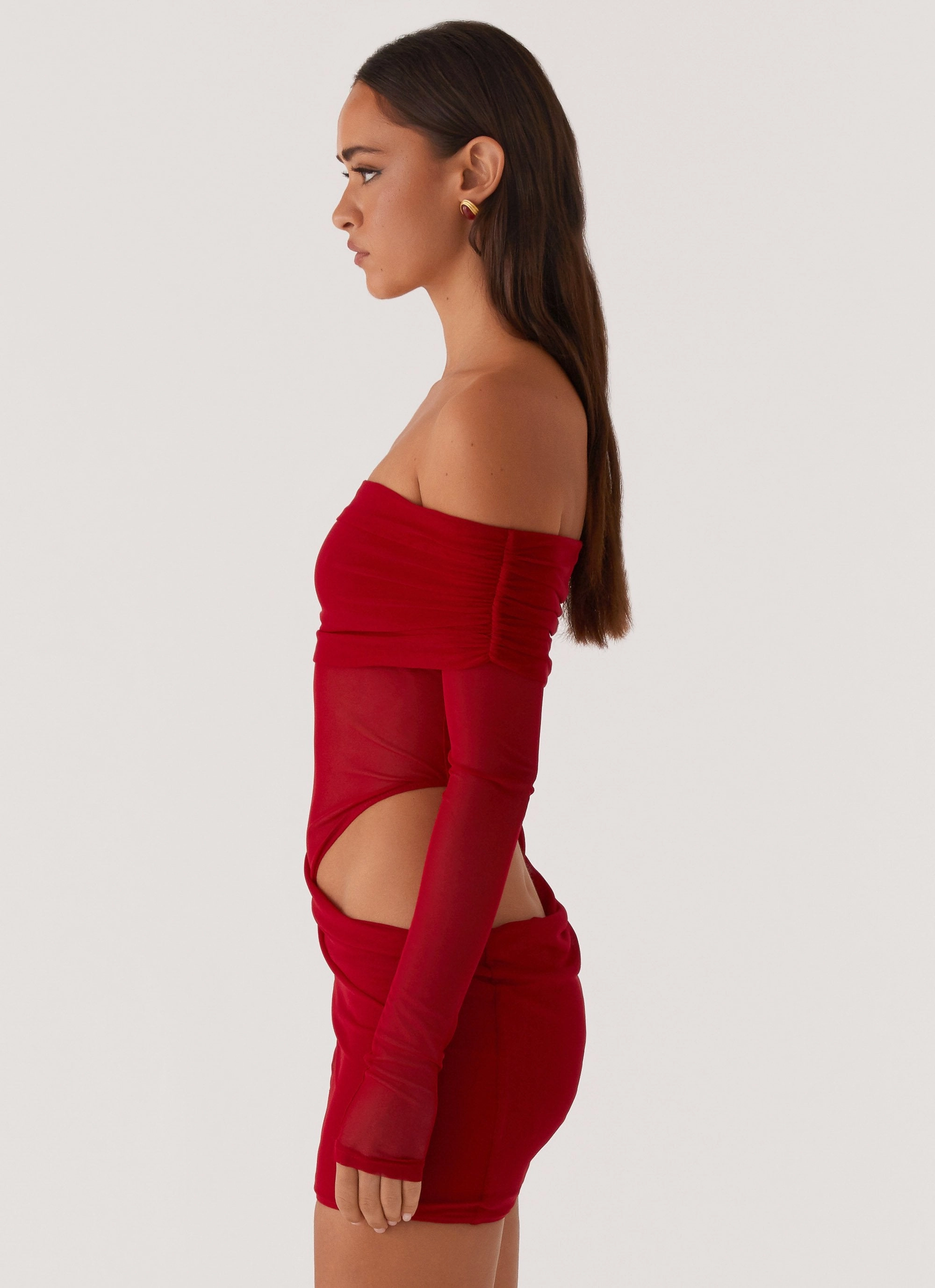 No Doubt Mini Dress - Red Layered Style Spring Vibe