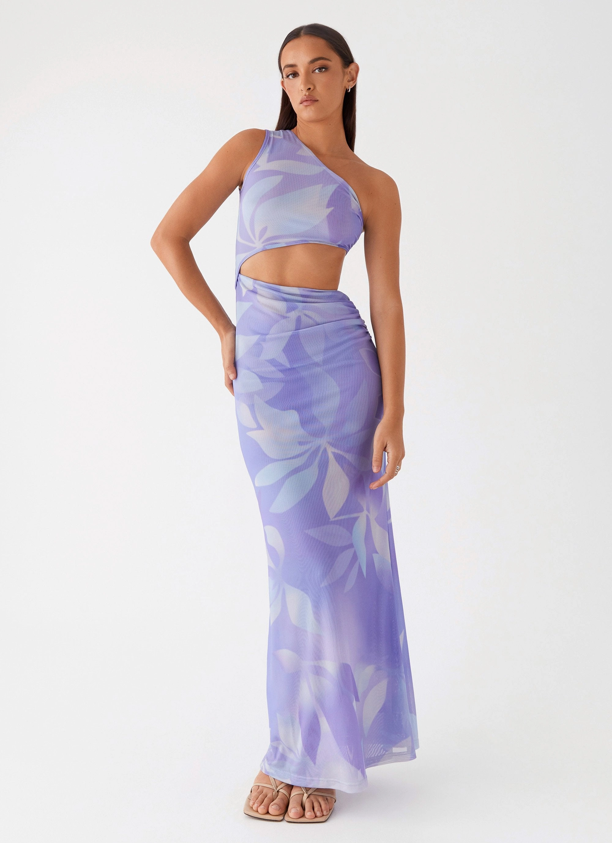 Chilly Weather Comfort Shadows In The Sun Mesh Maxi Dress - Purple Rain