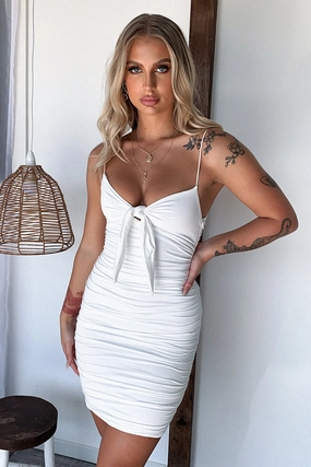 Simple formal dress Aman Dress - White