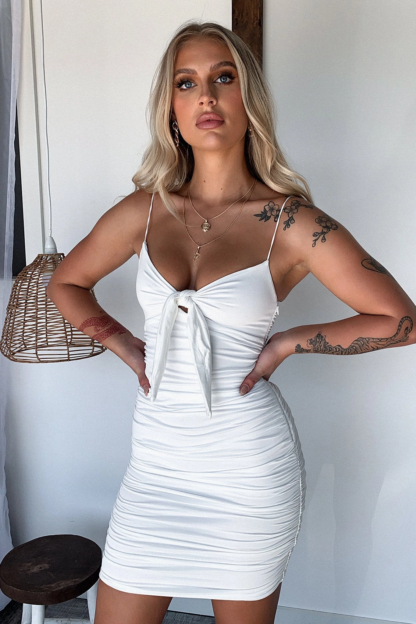 Aman Dress - White Elegant Fabric