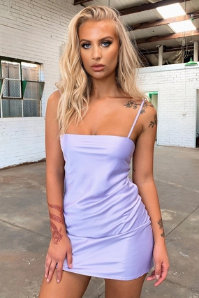 Shade Glow Addison Satin Mini Dress - Lilac