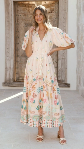 Tamsin Midi Dress - Acacia Palm Crisp Look
