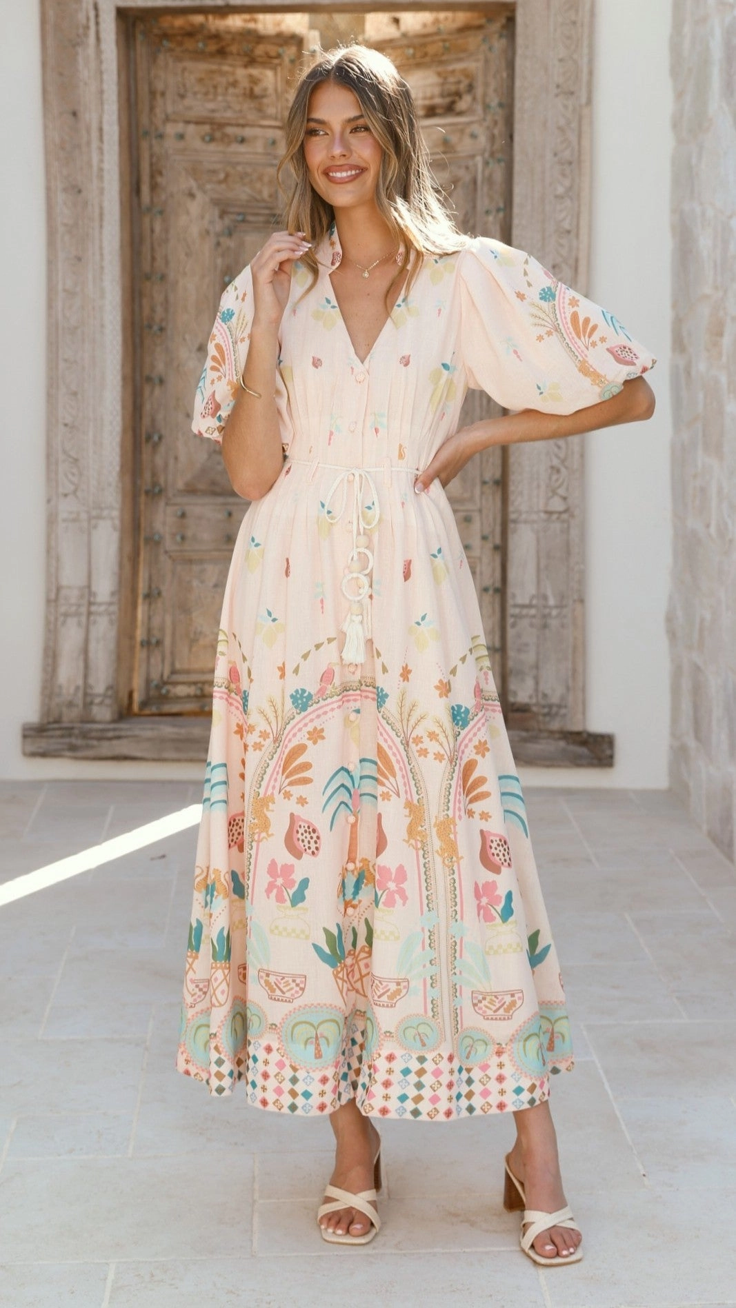 Tamsin Midi Dress - Acacia Palm Crisp Look