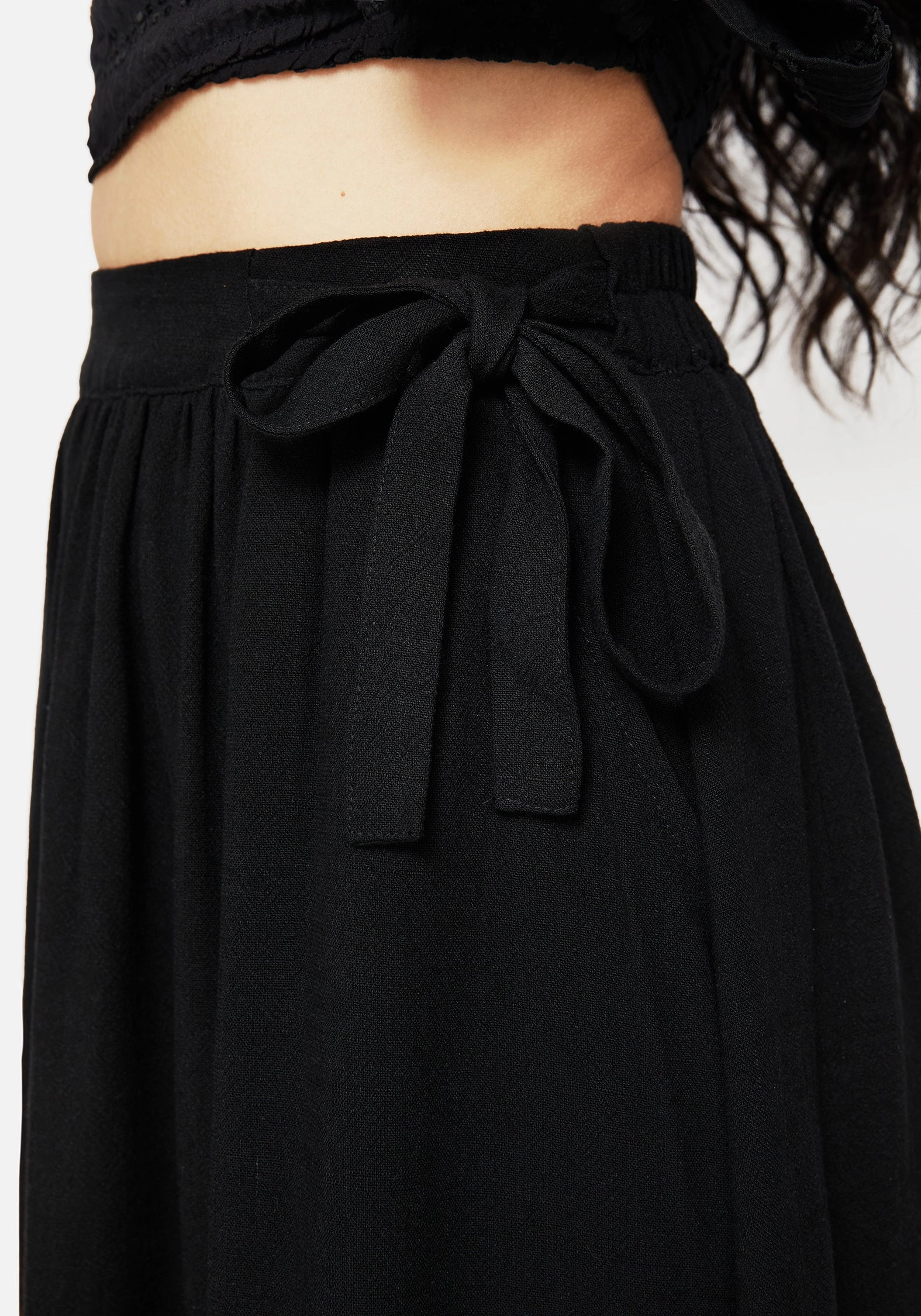 Knitted Fabric Cressida Moth Embroidered Midi Skirt
