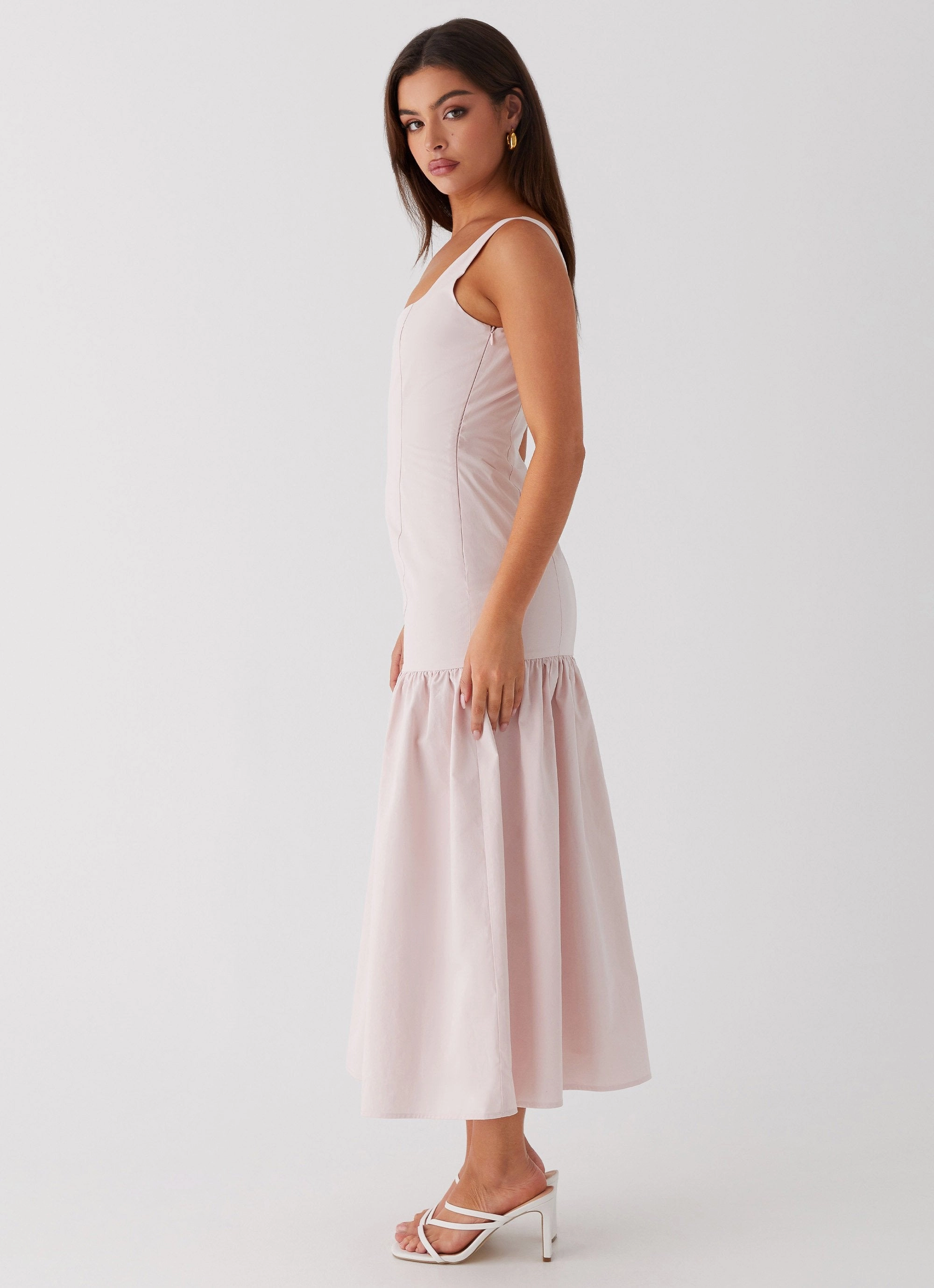 Ladylike Midi Dress - Pink Smart Casual Knot-Detail