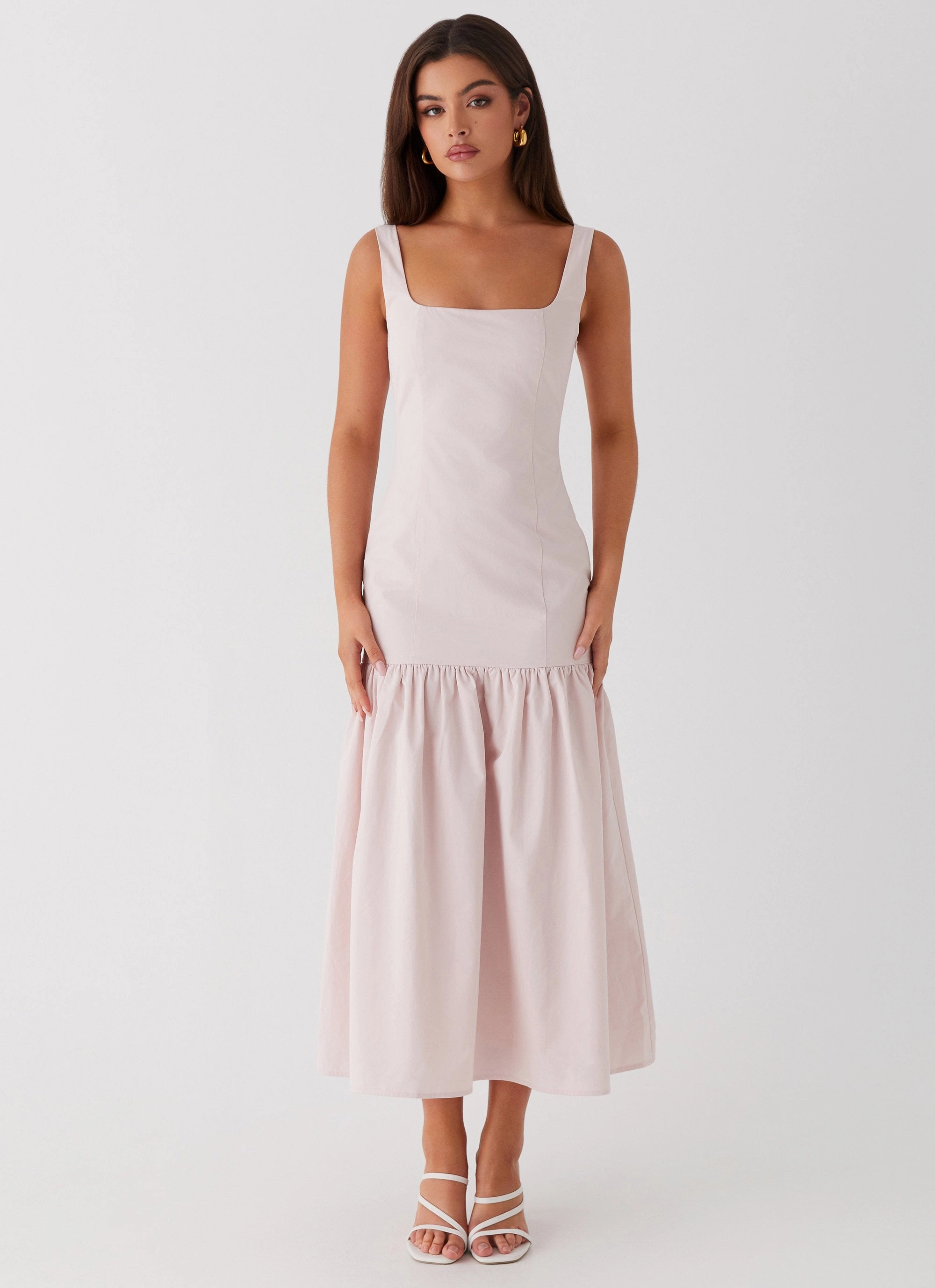 Wool-Blend Travel piece Ladylike Midi Dress - Pink