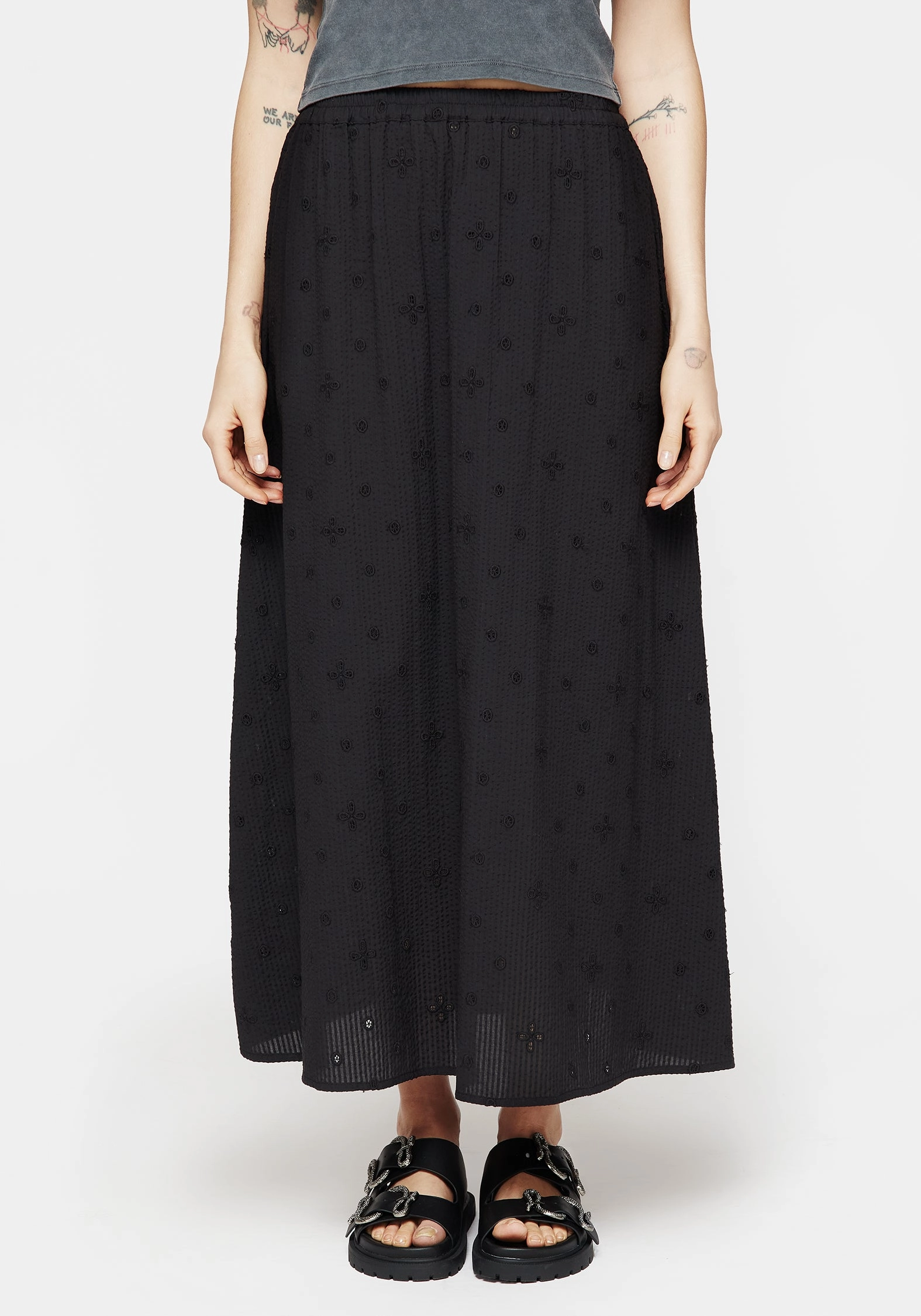 Casual Wear Crux Broderie Midaxi Skirt
