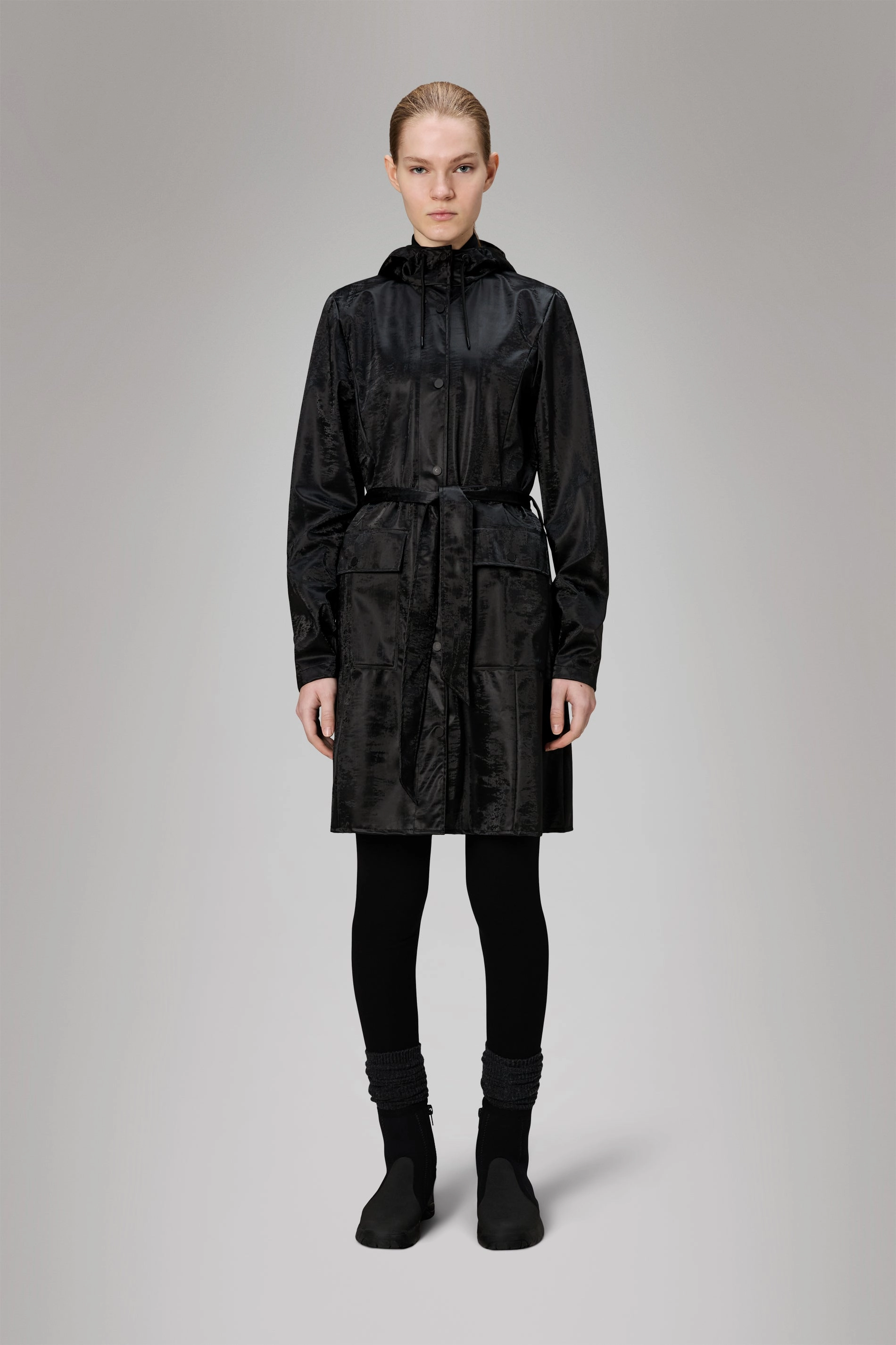 Snap Button Curve Long Jacket