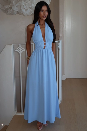 Arien Maxi Dress - Blue Breathable wear