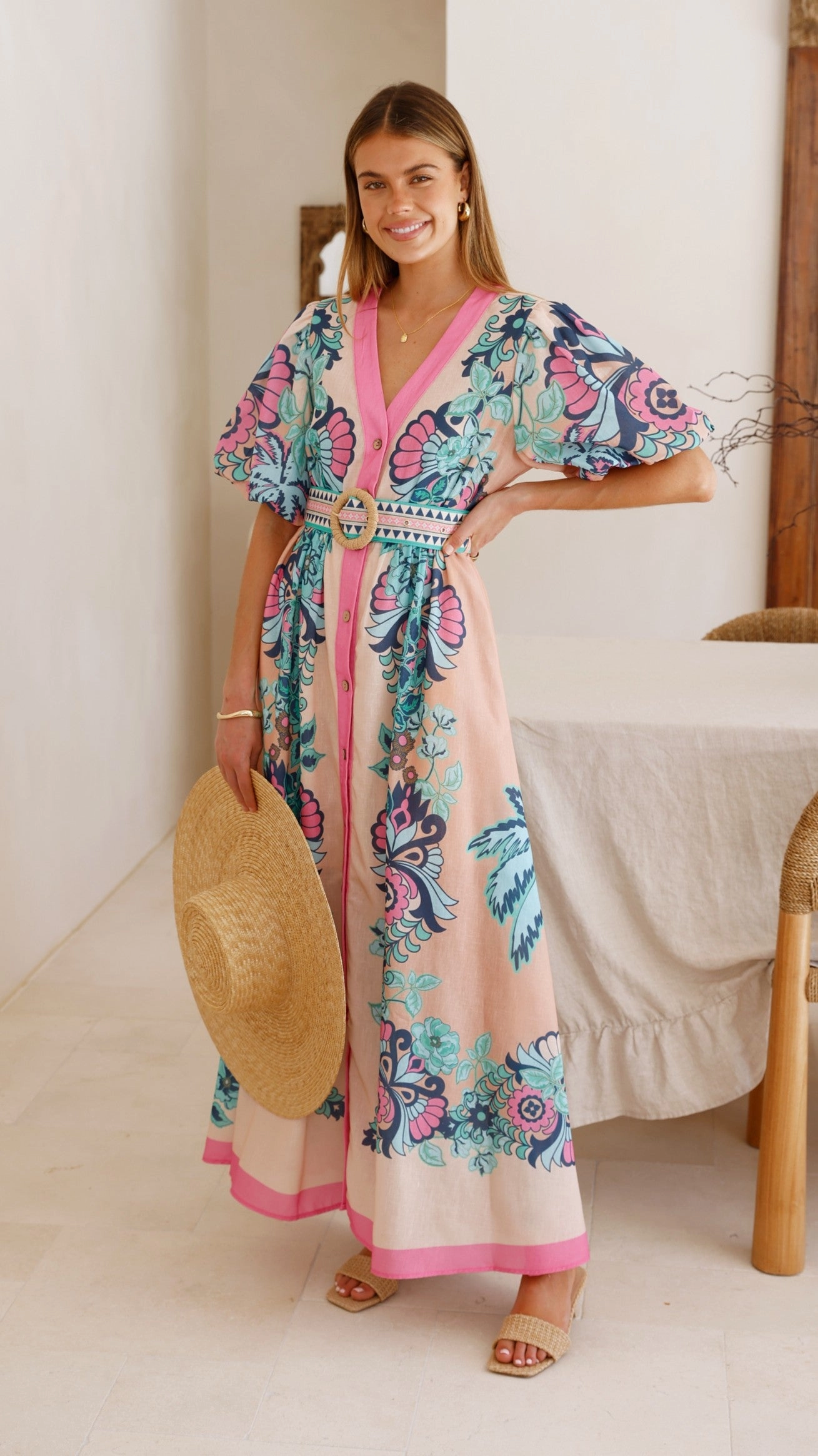Chill Mode Dali Maxi Dress - Island Bloom Pink