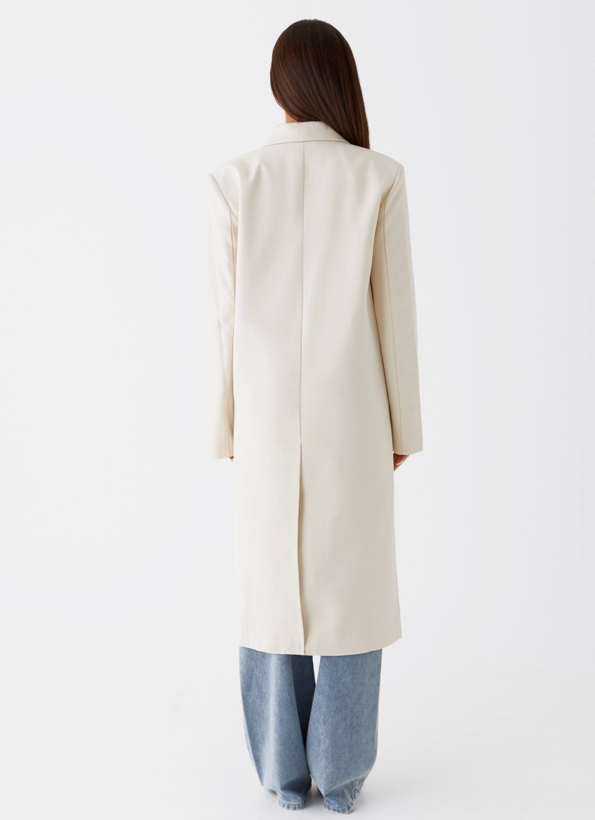 Easy Comfort Travel Commuter Layer Dalia Double Breasted Blazer Coat - Beige