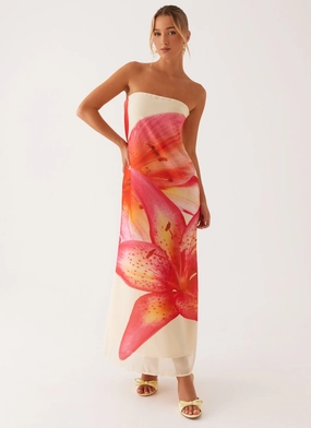 Darcy Maxi Dress - Yellow Floral Life Soft Polished Appearance
