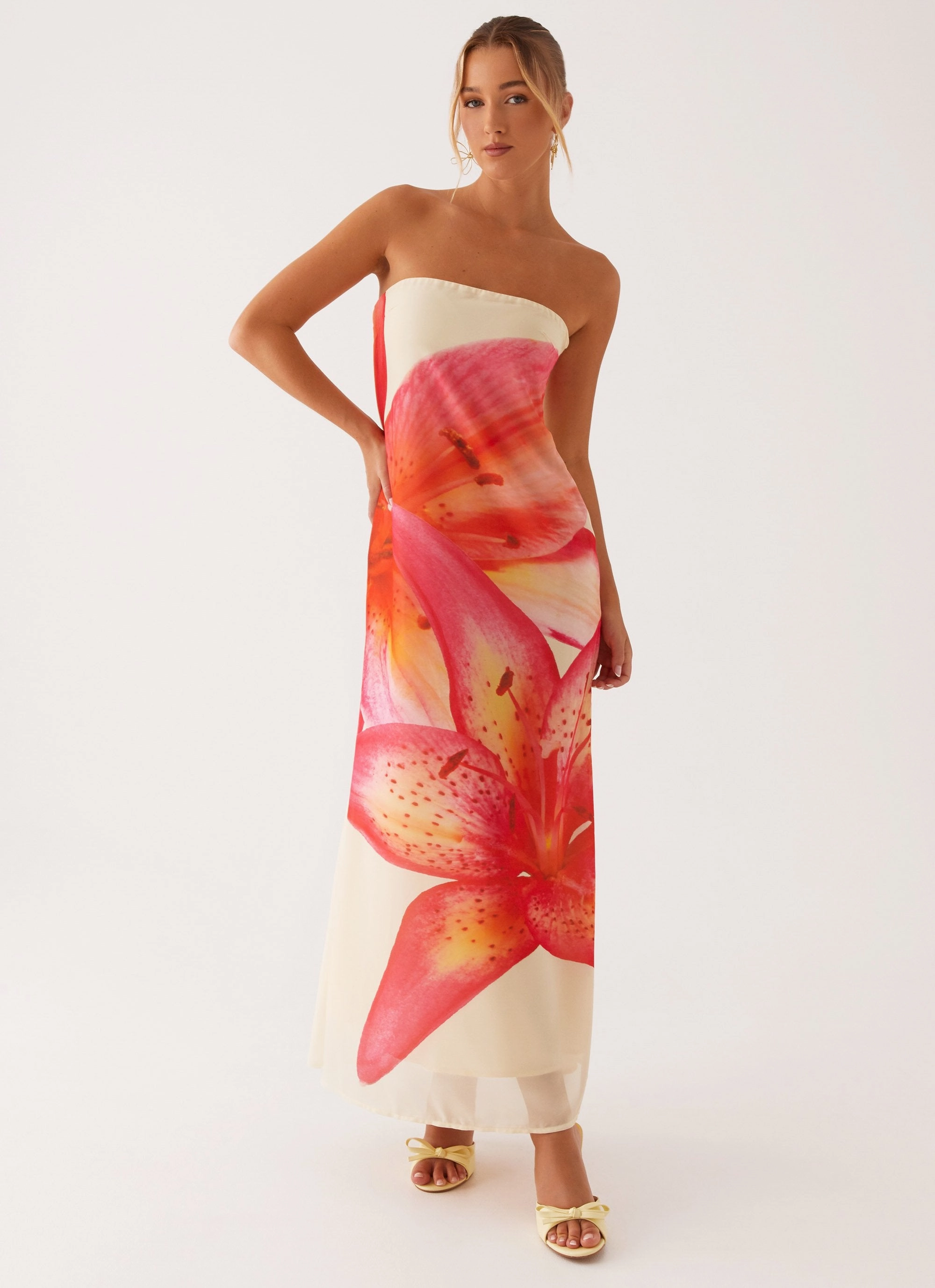 Darcy Maxi Dress - Yellow Floral Life Soft Polished Appearance