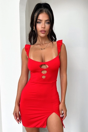 Arbory Dress - Red Sleek Motion Loose Flow
