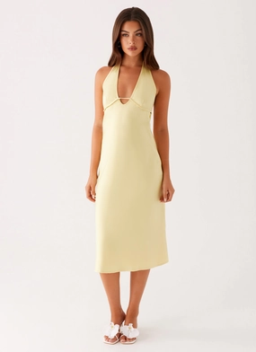Davies Midi Dress - Yellow Effortless Waist Design