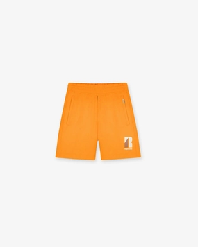Decade of Speed Shorts - Neon Orange mountain style rayon fabric