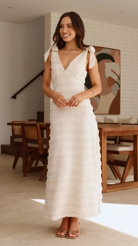 Anti-bacterial Dela Maxi Dress - Cream