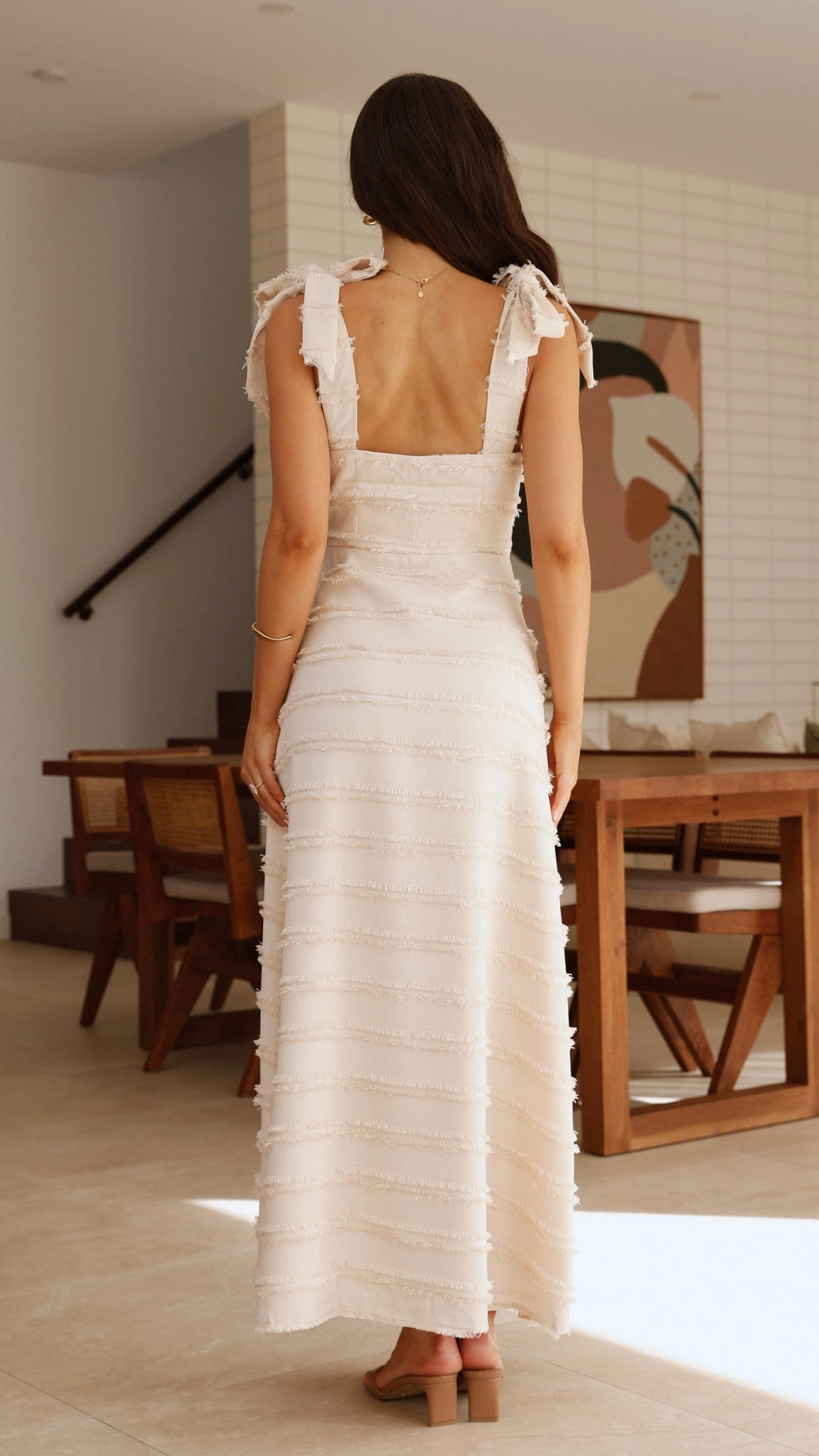 Dela Maxi Dress - Cream Texture Blend