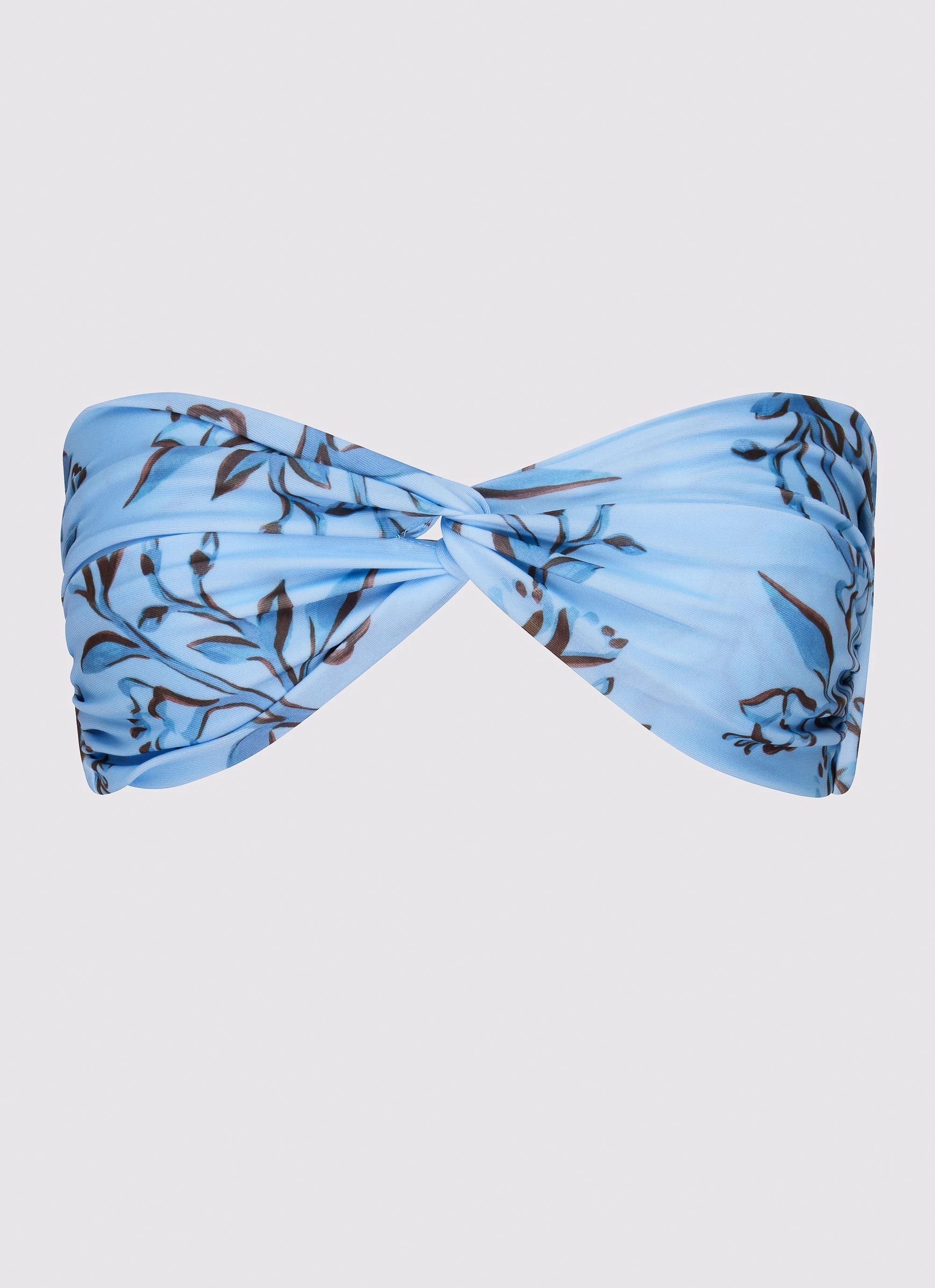 Poolside Leisure Teen Trend Delta Bandeau Bikini Top - Blue Floral Print