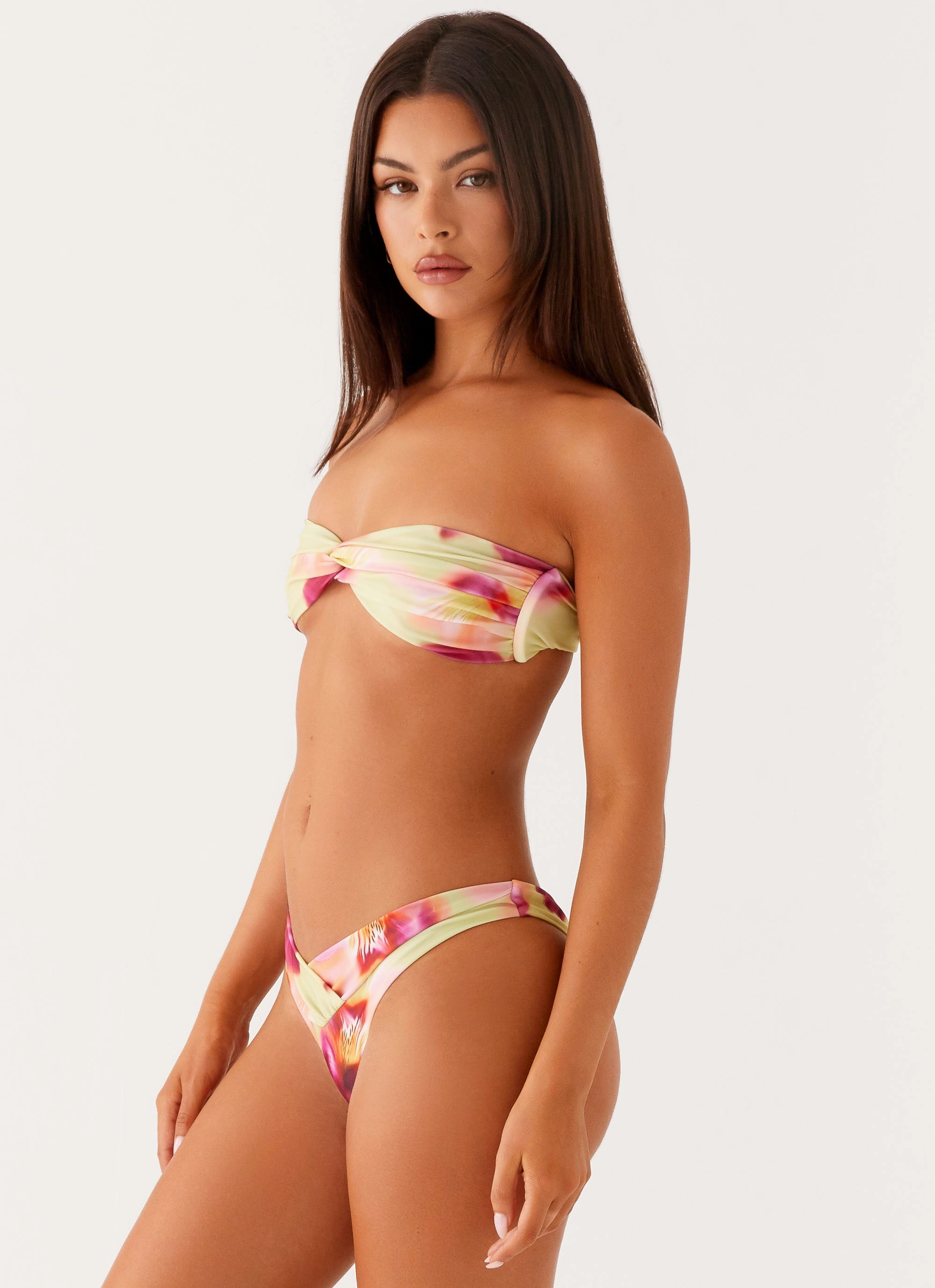 Reactive Colorlock Delta Bandeau Bikini Top - Green Tropical
