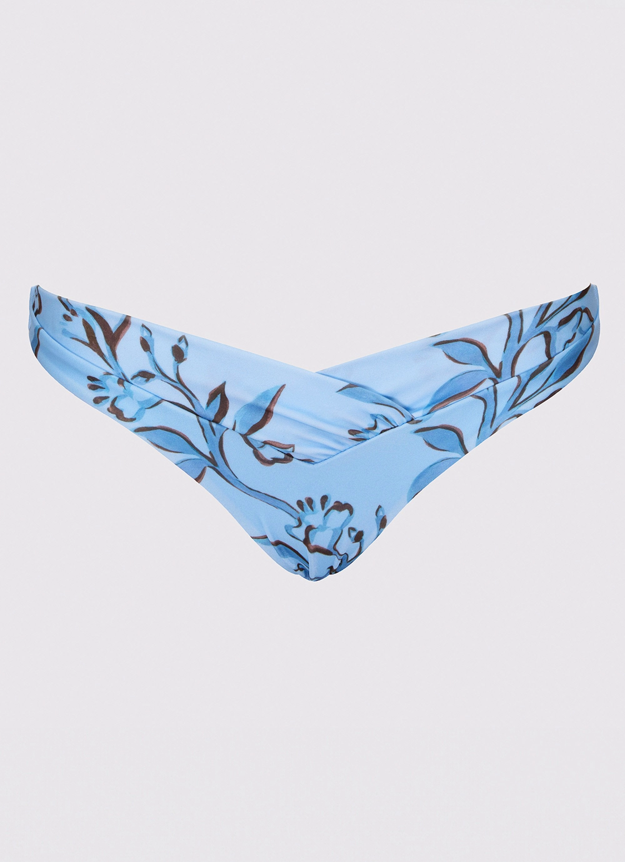 Built In Lining Delta Bikini Bottoms - Blue Floral Print