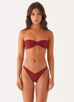 Beachside Bliss Swim Ready Delta Bikini Bottoms - Mulberry