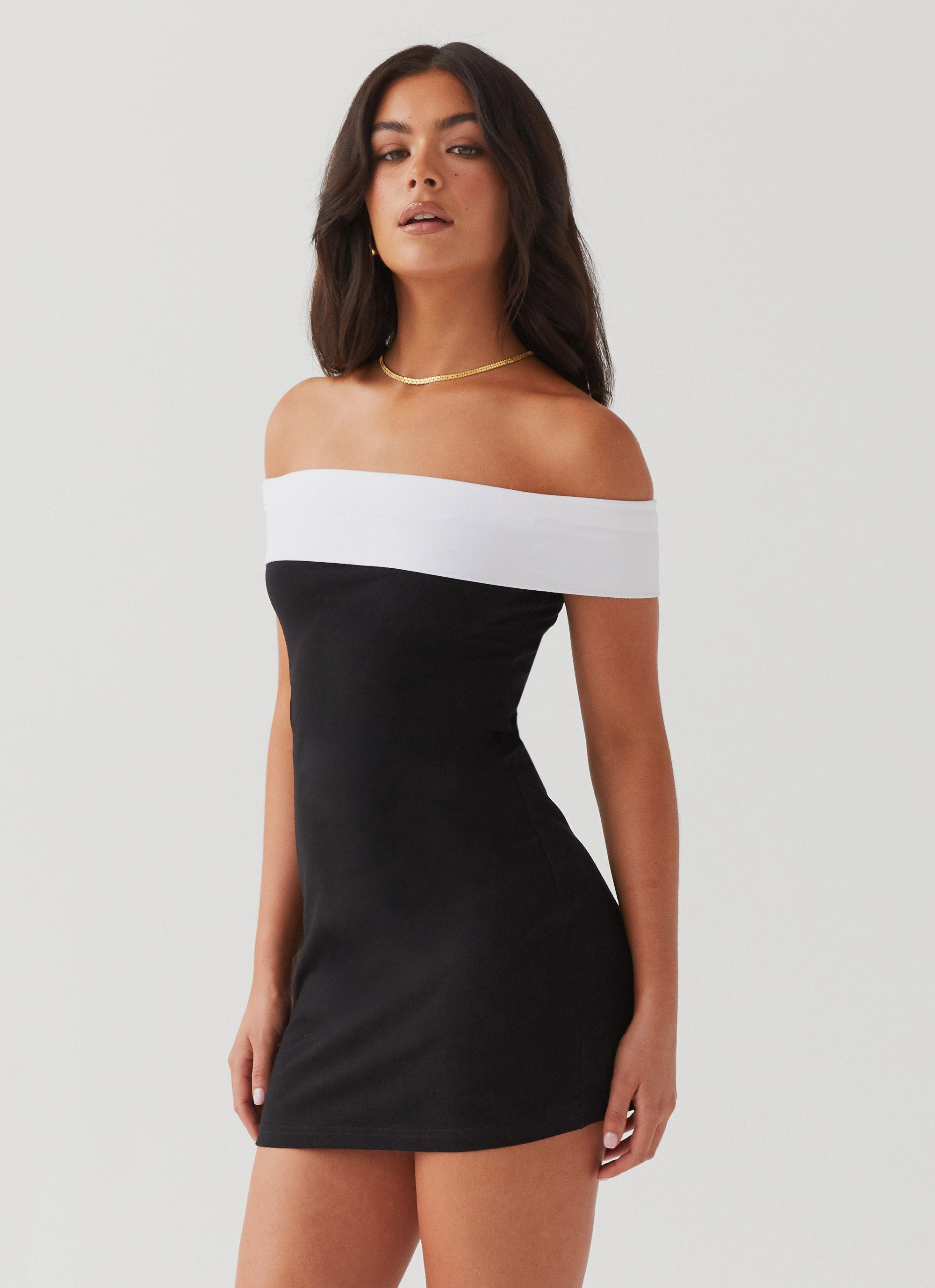 Diamonds and Pearls Mini Dress - Black Versatile Design