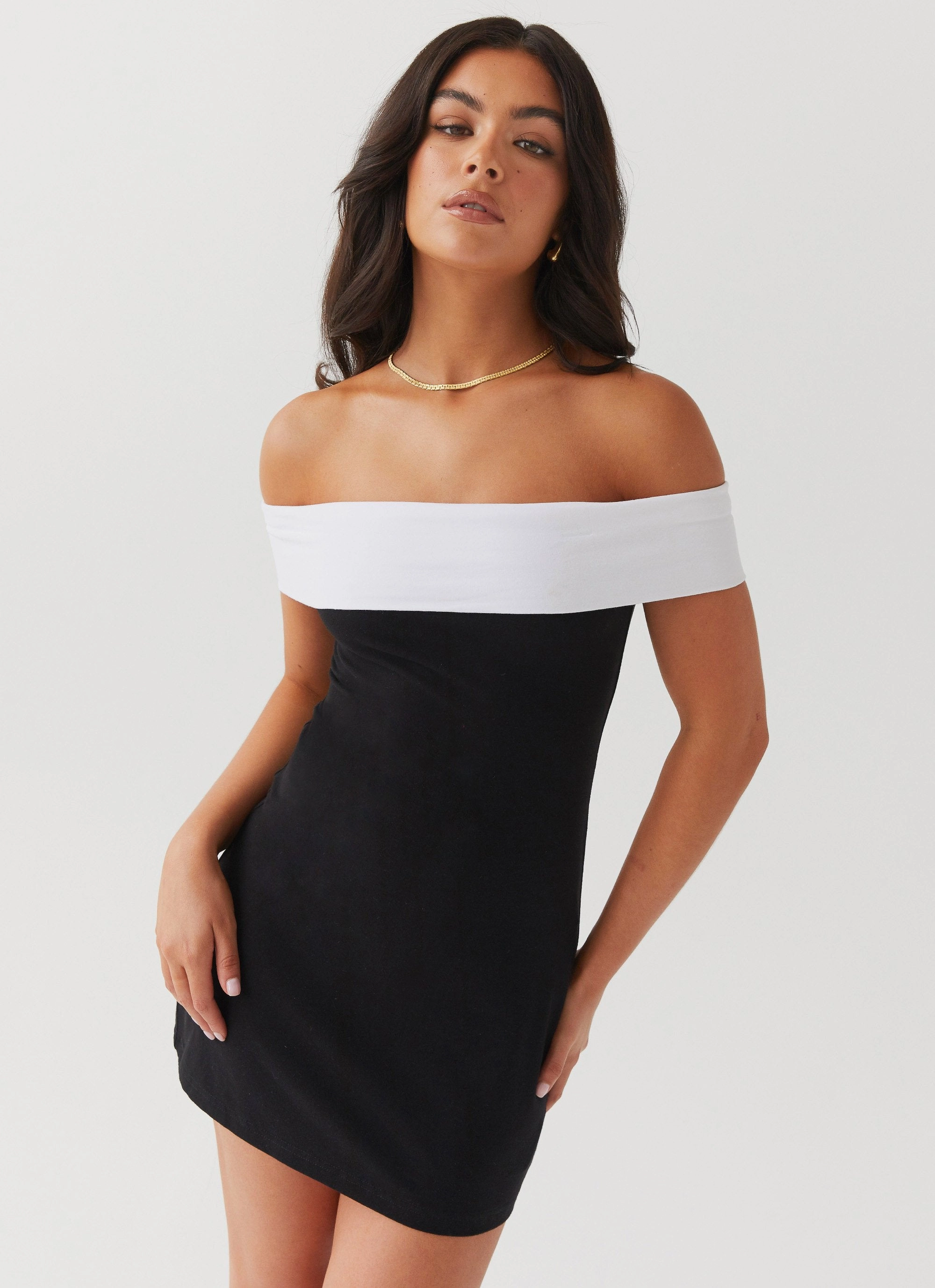 Diamonds and Pearls Mini Dress - Black garden party