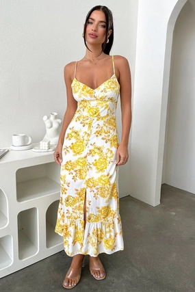 Trend Movement Dilara Maxi Dress - Yellow Floral