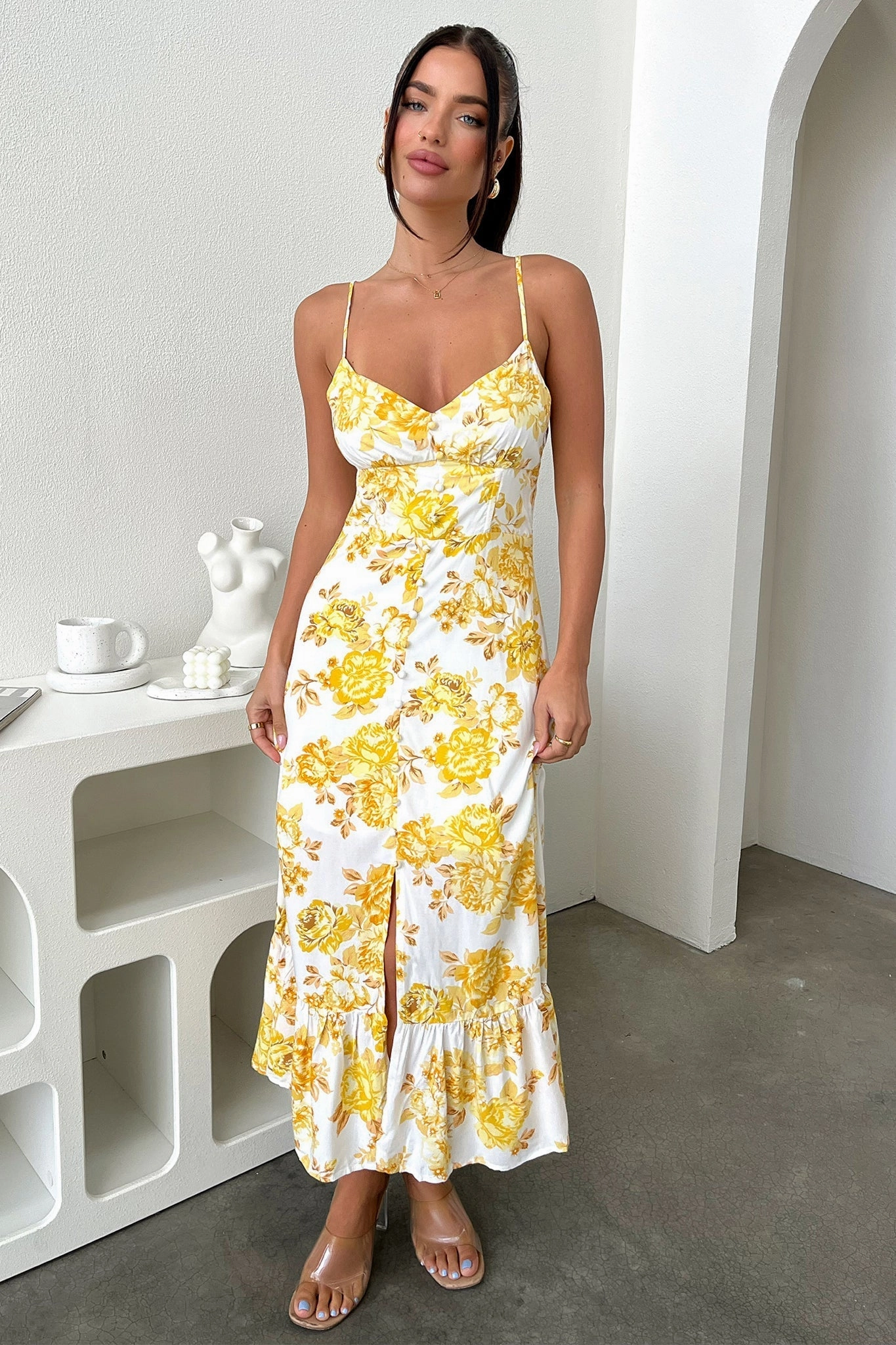 Trend Movement Dilara Maxi Dress - Yellow Floral