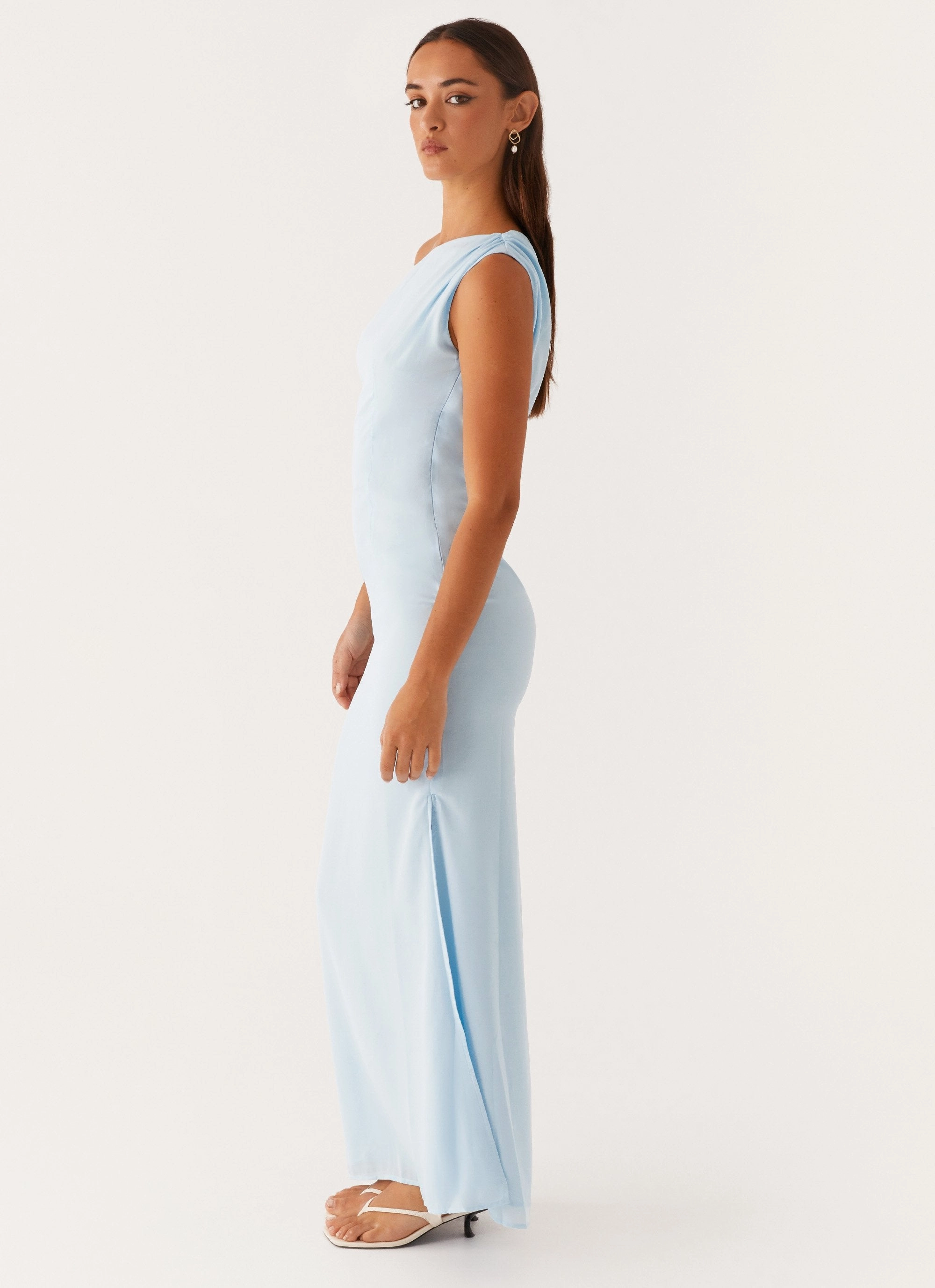 Photo Light Dinner Date Maxi Dress - Blue