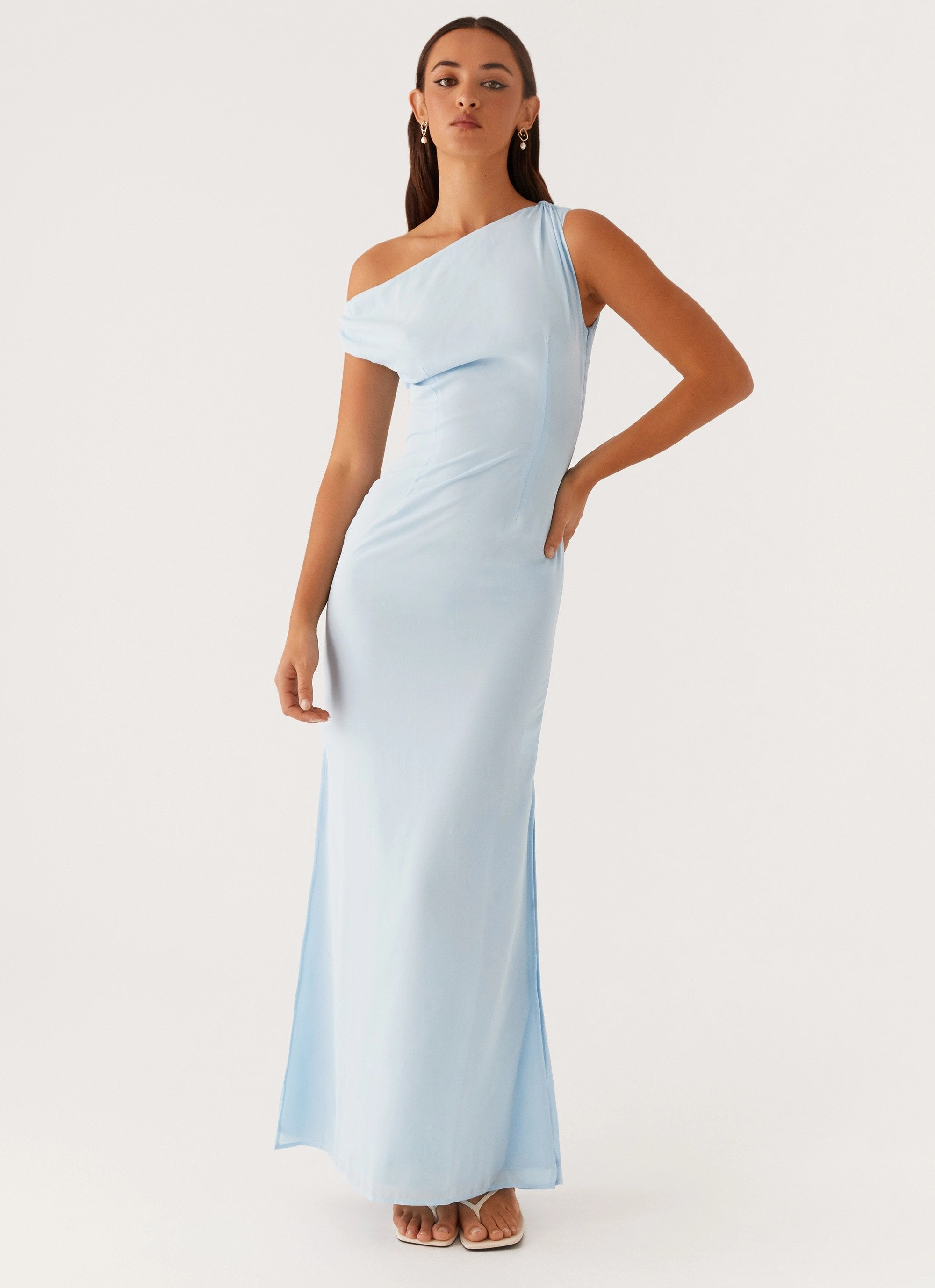 Dinner Date Maxi Dress - Blue Professional Comfort Textured Look