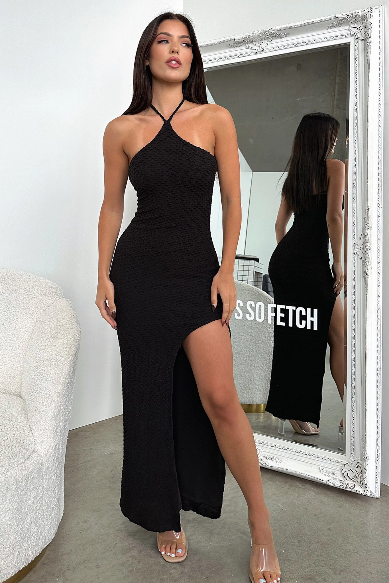 Silk Flow Cozy Comfort Jayda Maxi Dress - Black