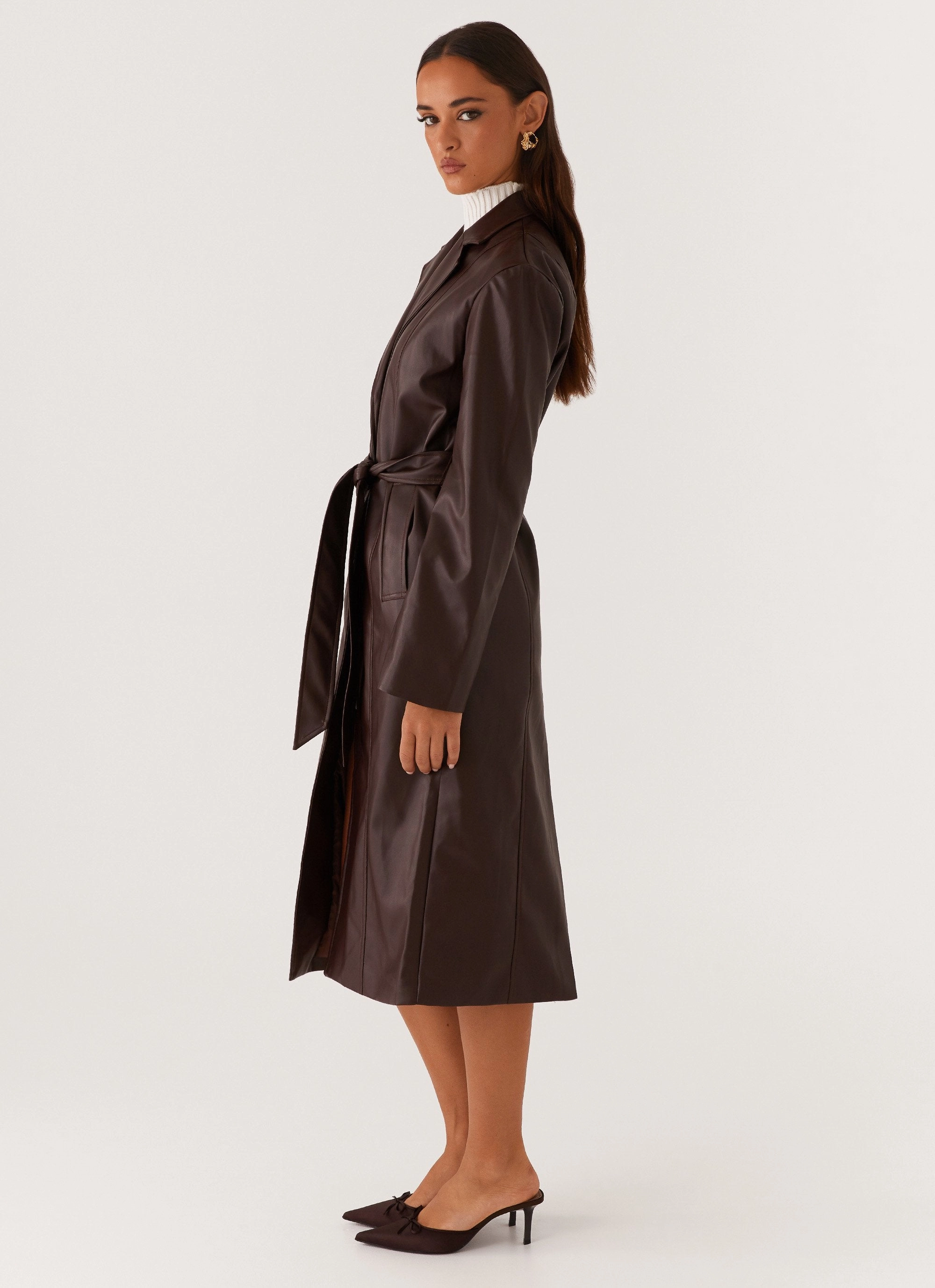 NonBulkyLayering Dixie Trench Coat - Chocolate