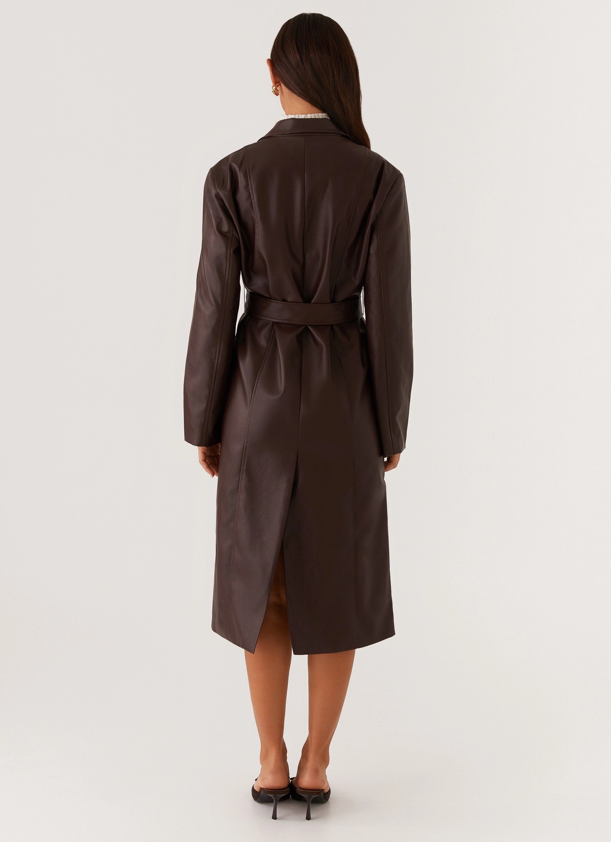 Dixie Trench Coat - Chocolate Stretch Panels Water Repellent Fabric
