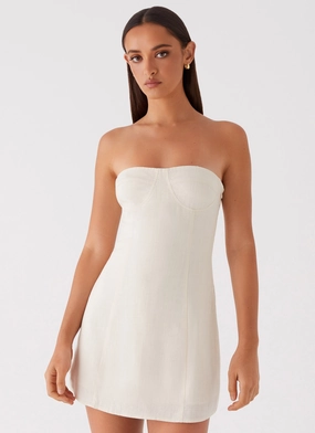Comfy Wear Do It That Way Linen Mini Dress - Ivory