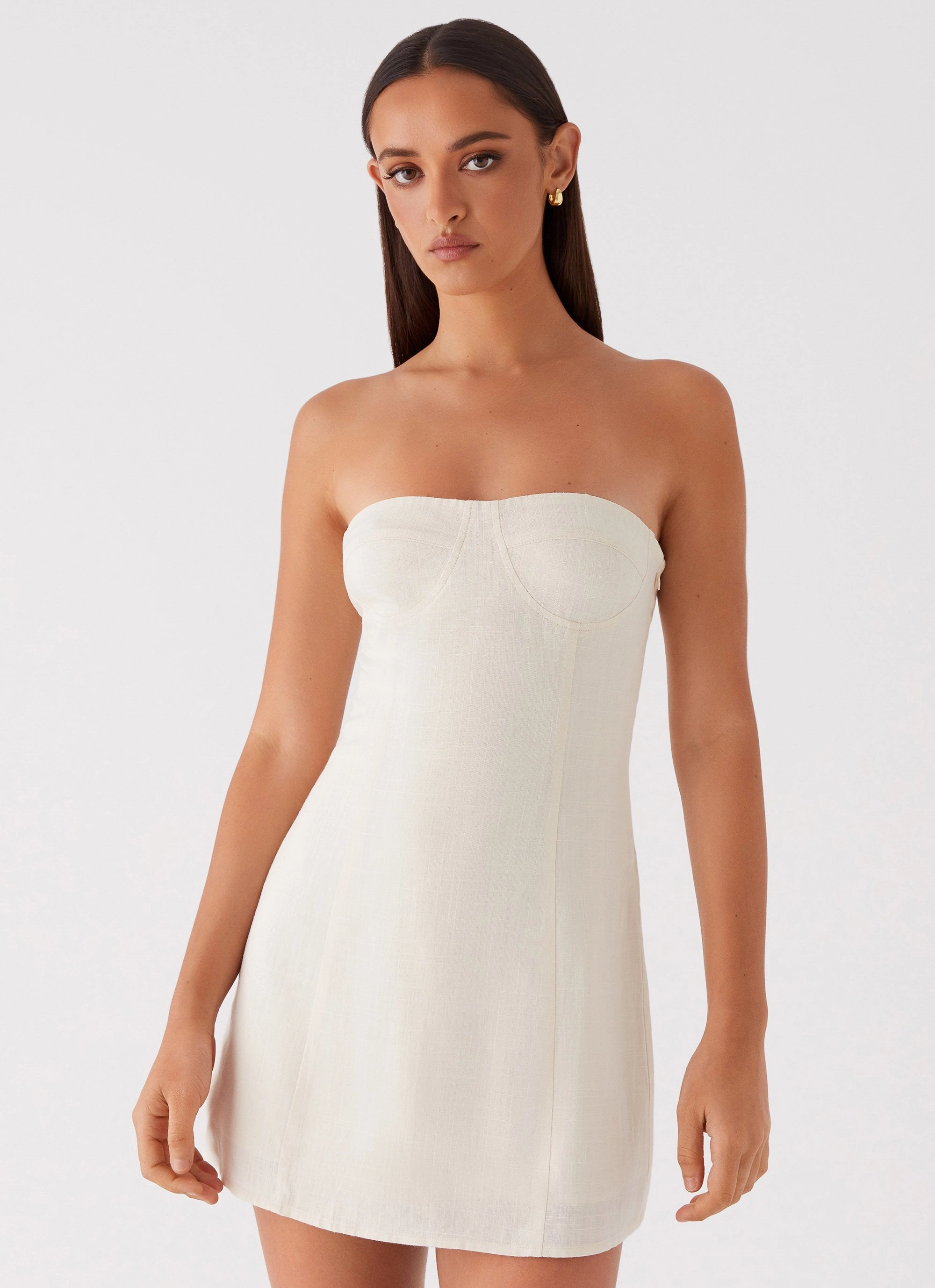 Comfy Wear Do It That Way Linen Mini Dress - Ivory