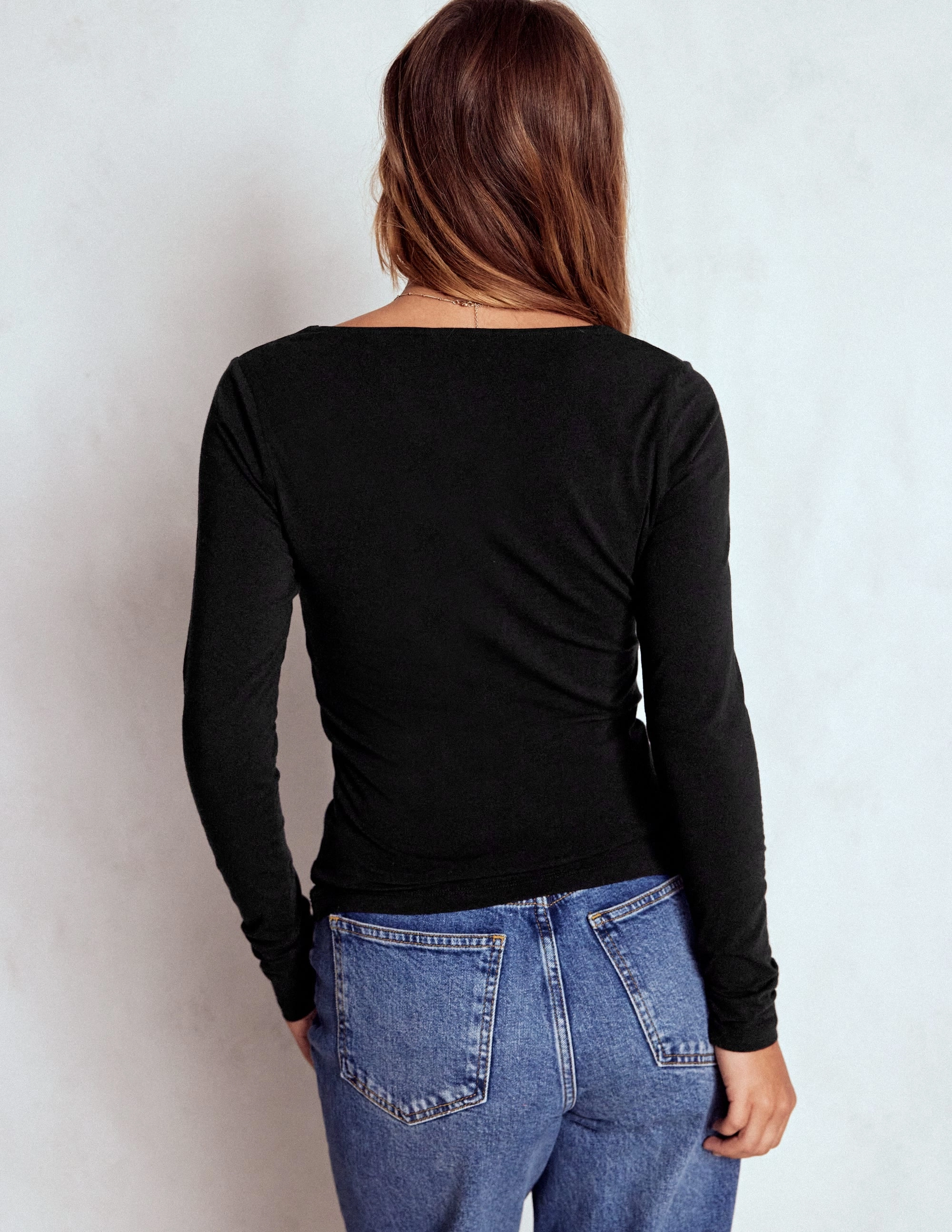Double Layer Scoop Long Sleeve-Black HeavyweightThermal AntiOdorTechnology
