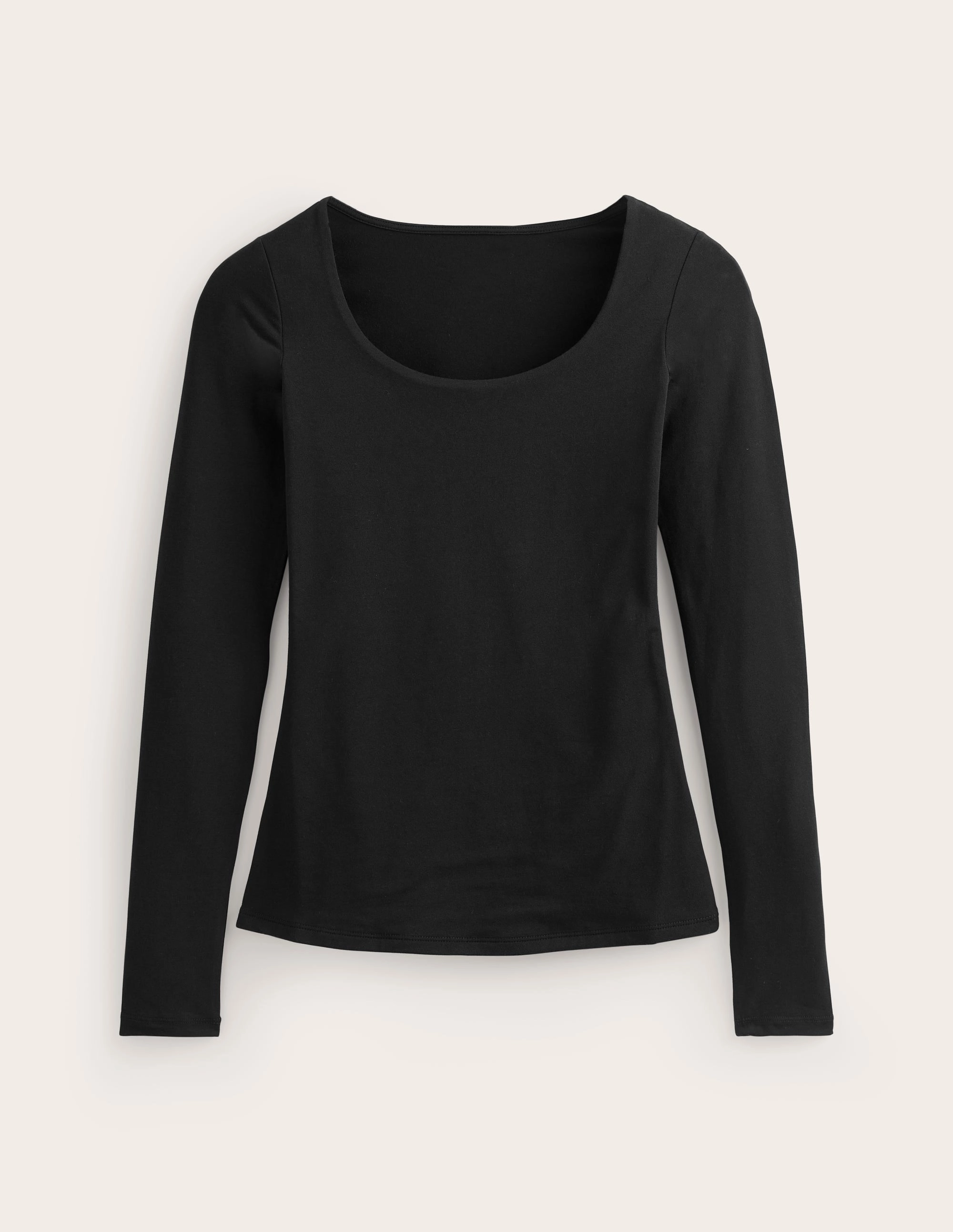 Double Layer Scoop Long Sleeve-Black QuickPackFoldableDesign TactileWeave