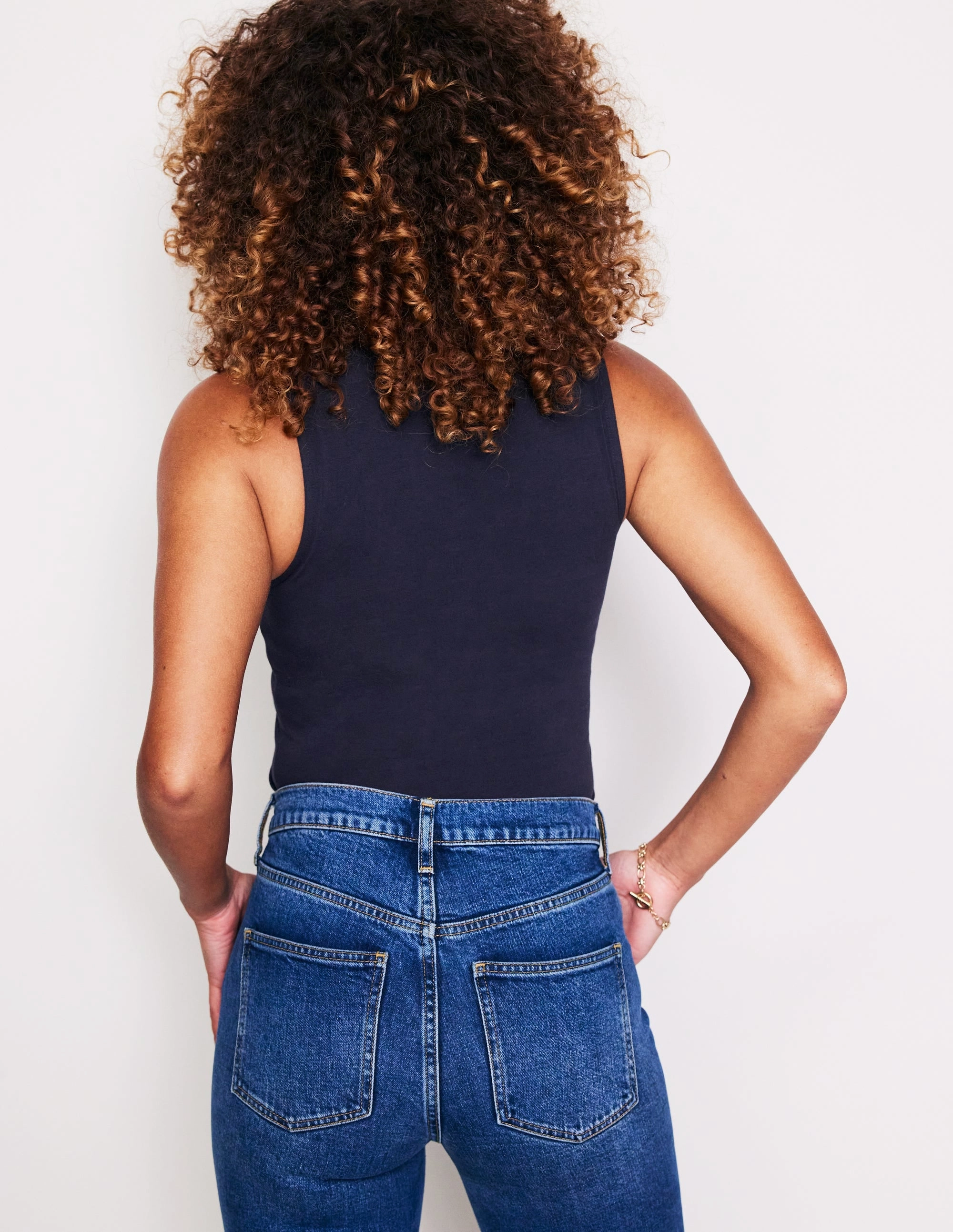 Double Layer Scoop Neck Vest-Navy UltraSoft Lining Ventilated Mesh Panels