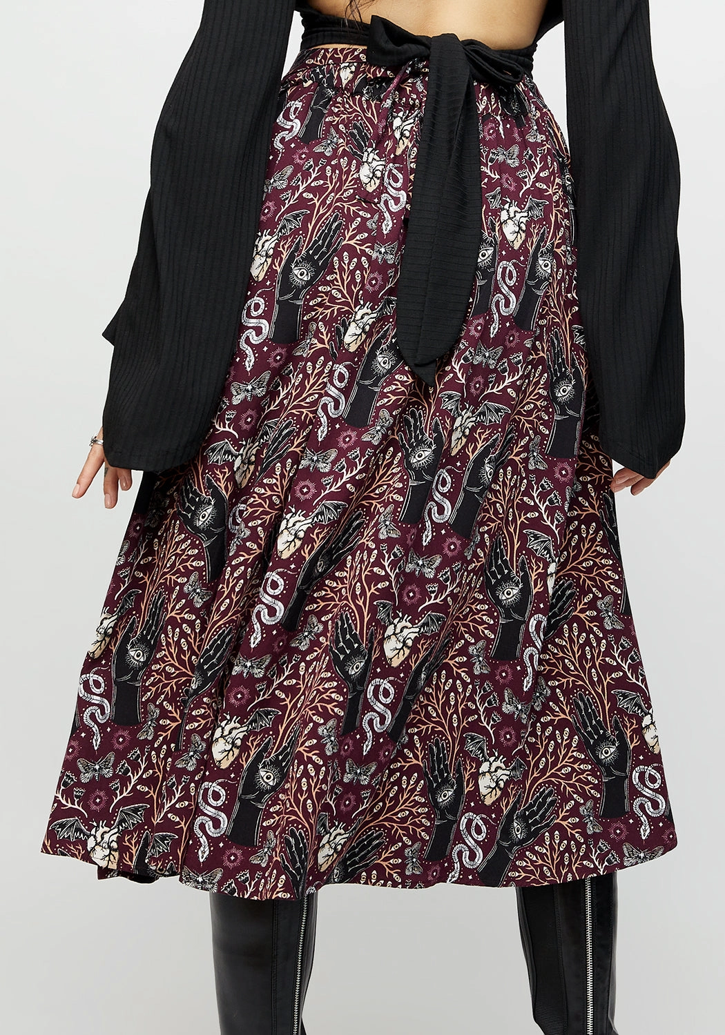 Hypoallergenic fabric Hemlock Tie Detail Midi Skirt
